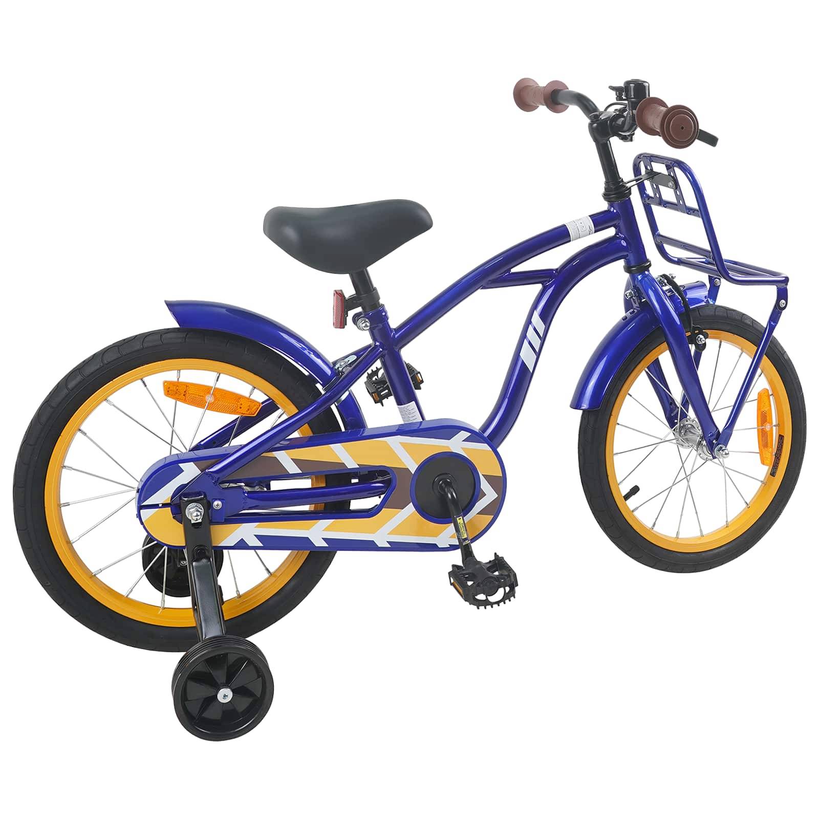 vidaXL Kinderfahrrad 16 Zoll für 4-6 Jahre alt Dunkelblau