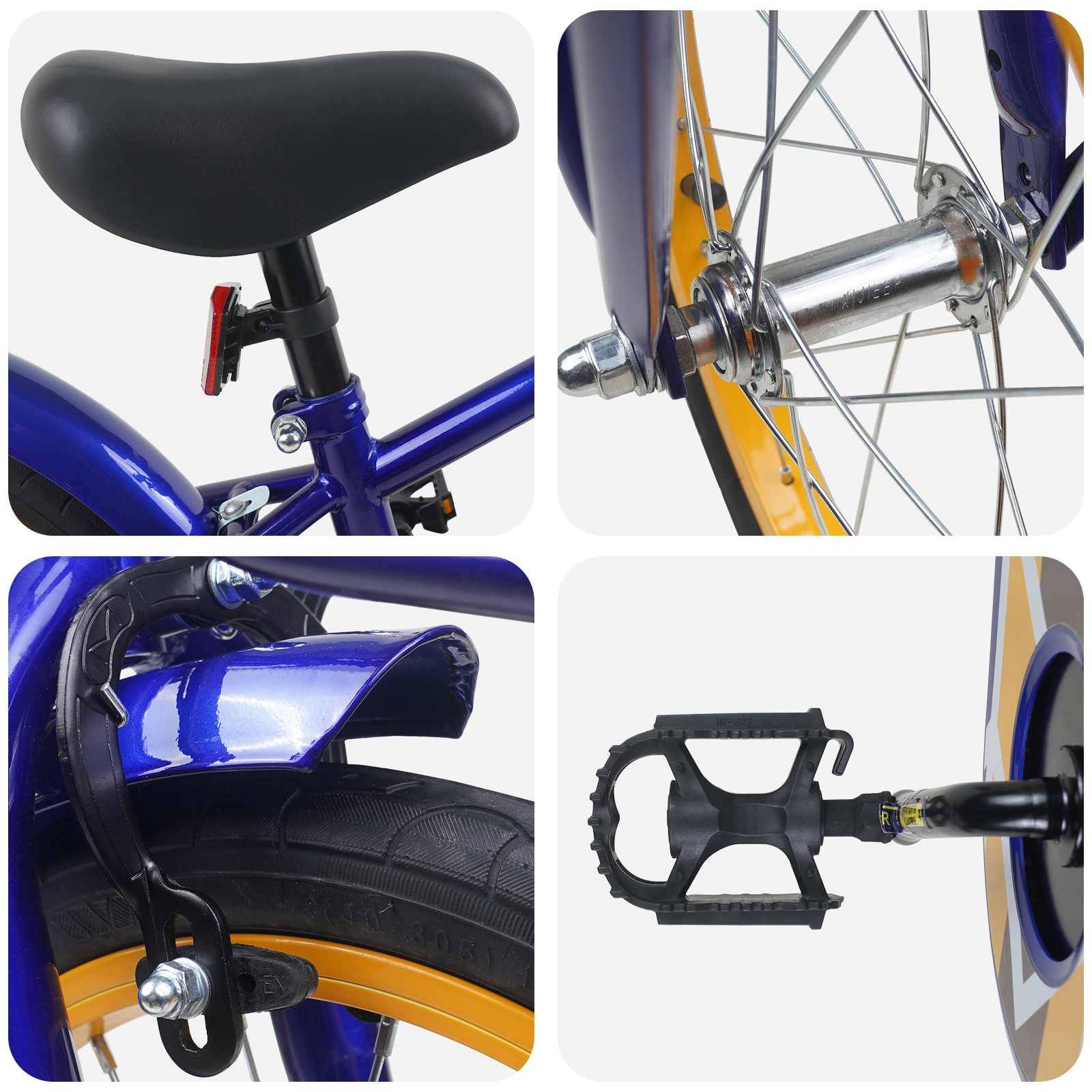 vidaXL Kinderfahrrad 16 Zoll für 4-6 Jahre alt Dunkelblau