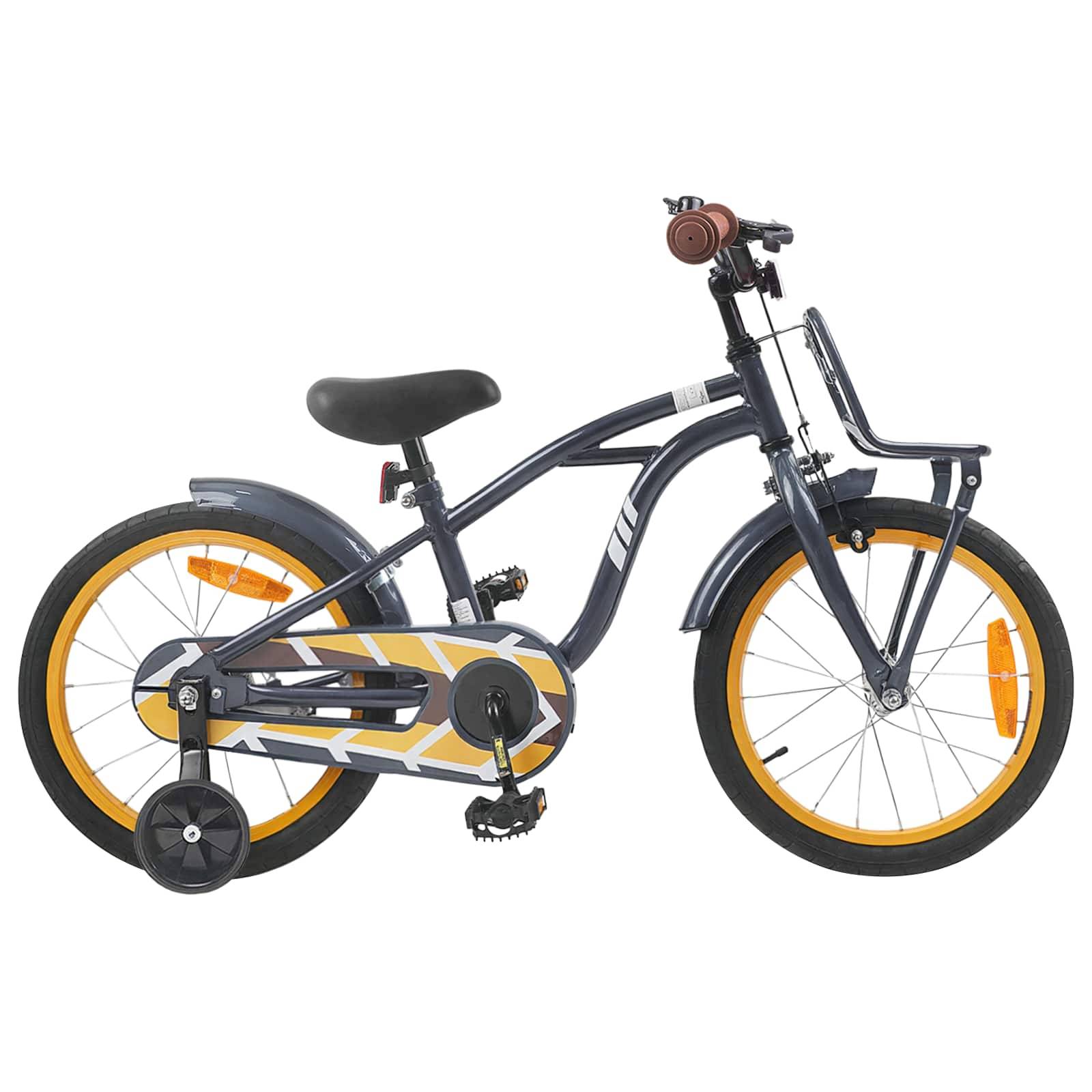 vidaXL Kinderfahrrad 16 Zoll für 4-6 Jahre alt Dunkelgrau