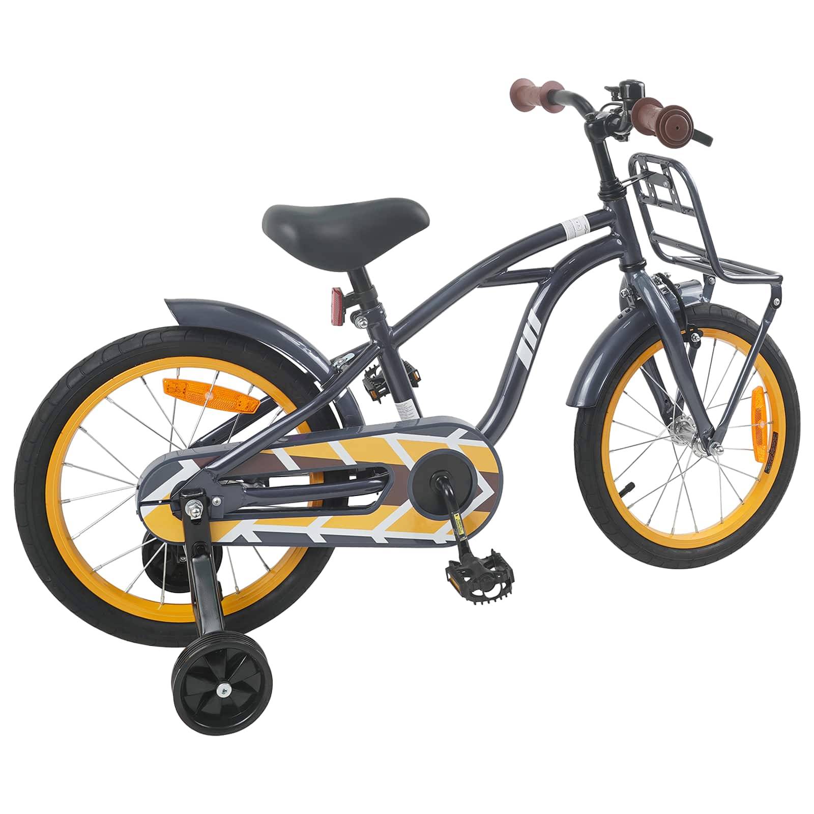 vidaXL Kinderfahrrad 16 Zoll für 4-6 Jahre alt Dunkelgrau