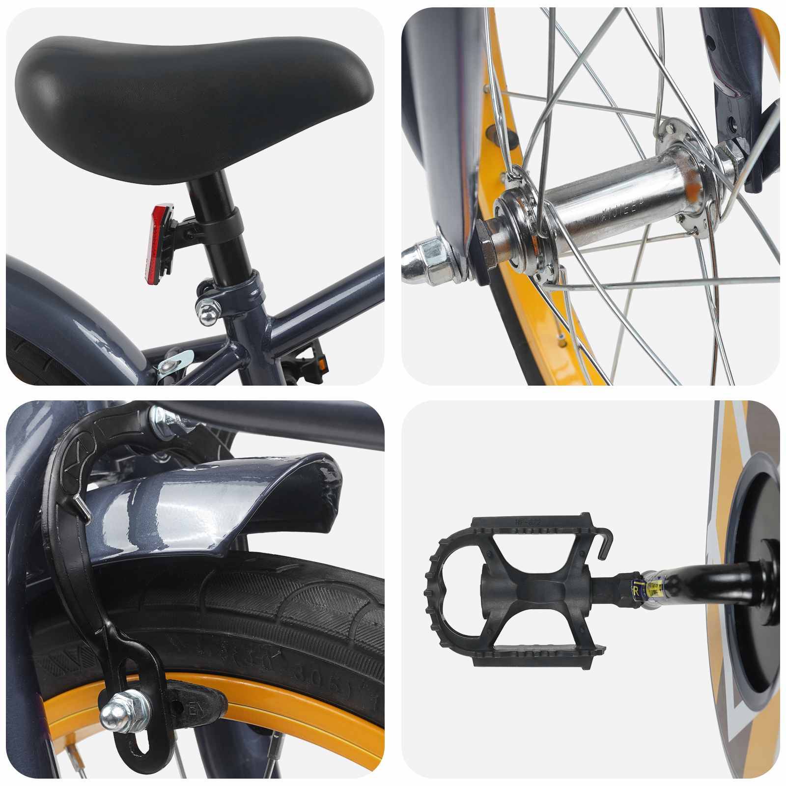 vidaXL Kinderfahrrad 16 Zoll für 4-6 Jahre alt Dunkelgrau