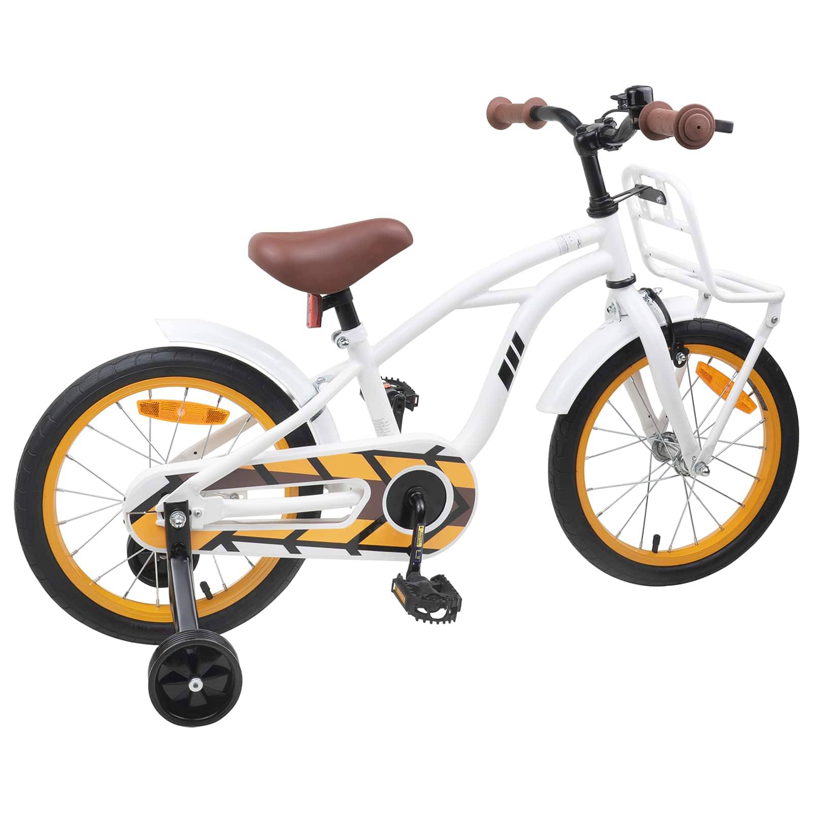 vidaXL Kinderfahrrad 16 Zoll für 4-6 Jahre alt Weiß