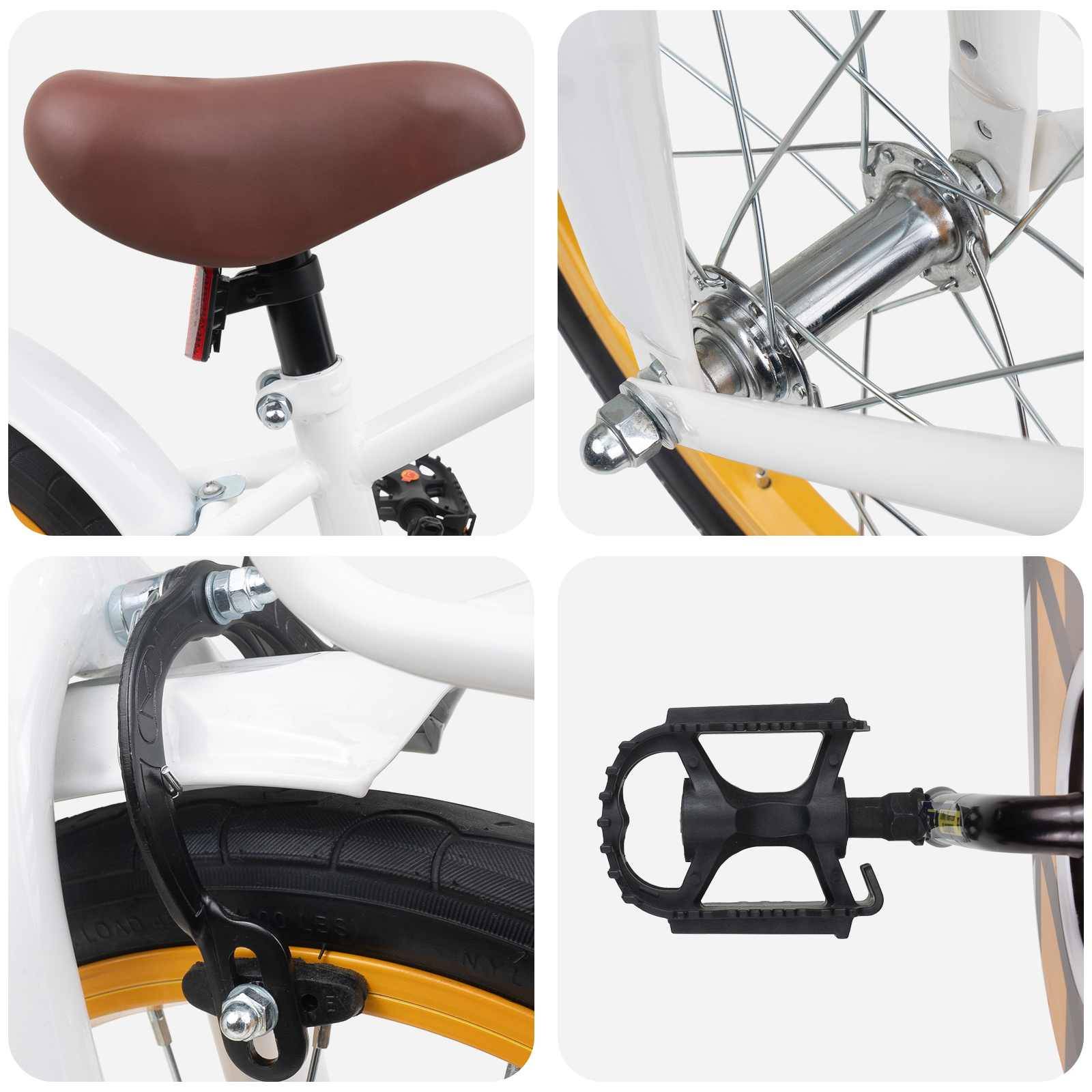 vidaXL Kinderfahrrad 16 Zoll für 4-6 Jahre alt Weiß