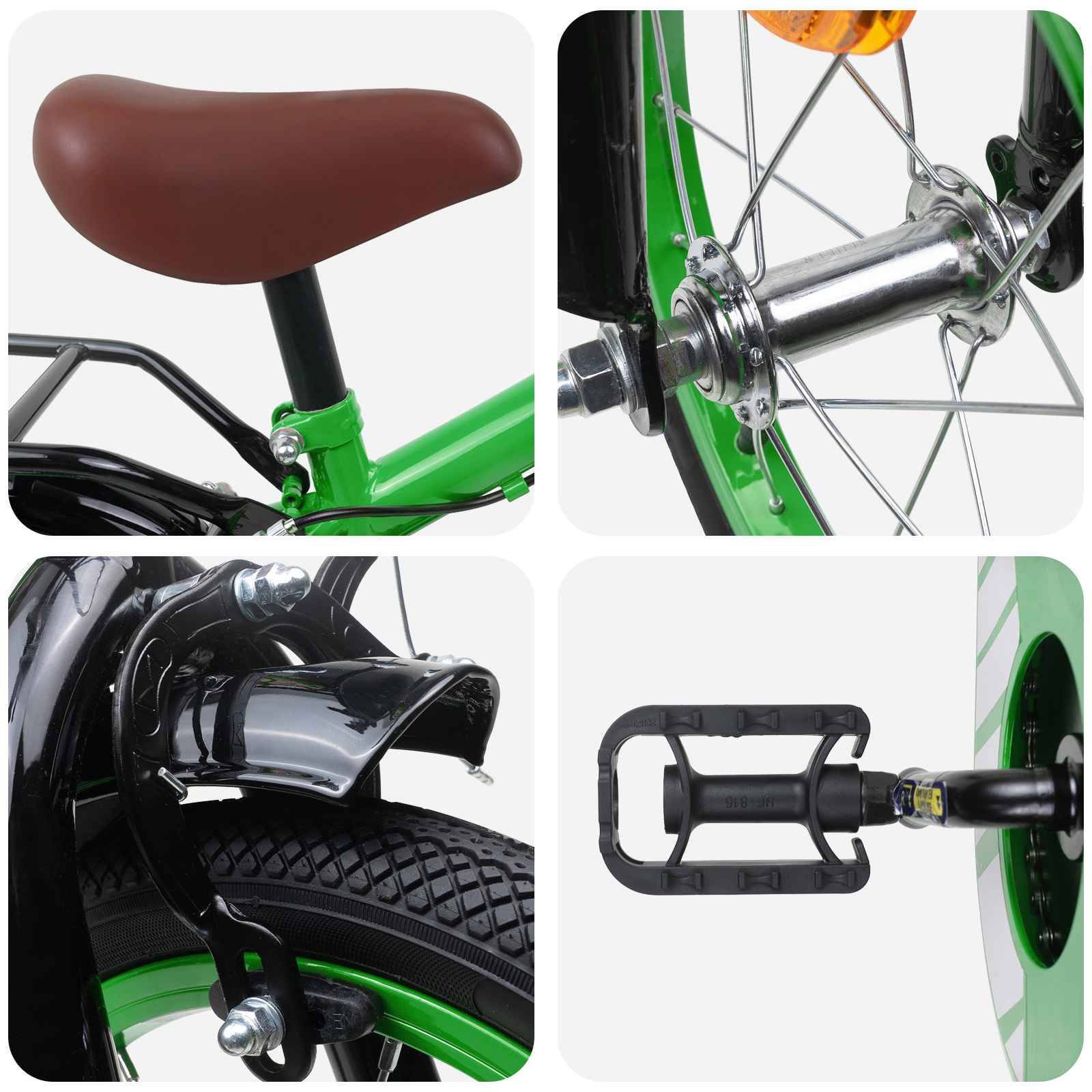 vidaXL Kinderfahrrad 12 Zoll für 2-4 Jahre alt Grün