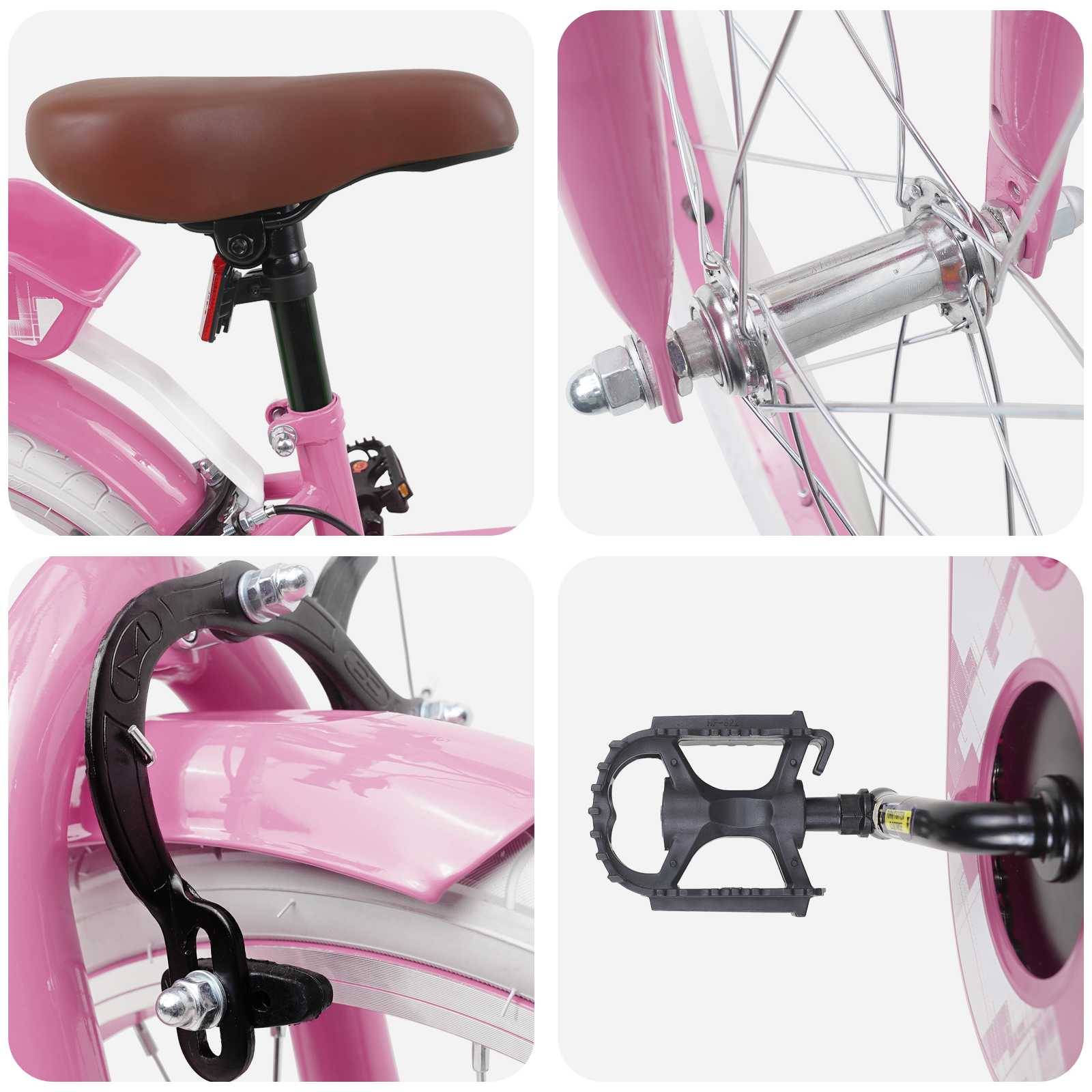 vidaXL Kinderfahrrad 18 Zoll für 5-7 Jahre alt Hellrosa