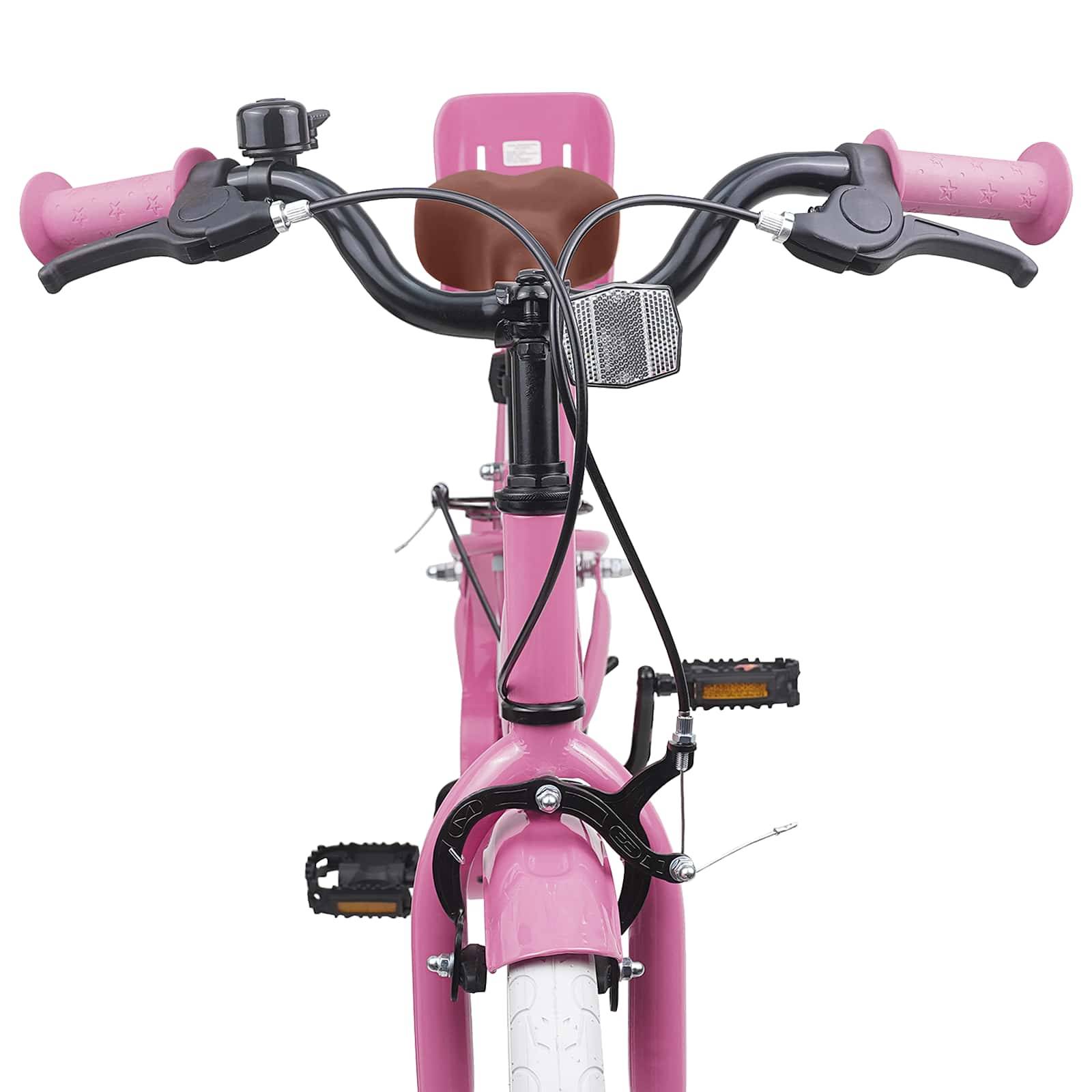 vidaXL Kinderfahrrad 18 Zoll für 5-7 Jahre alt Hellrosa