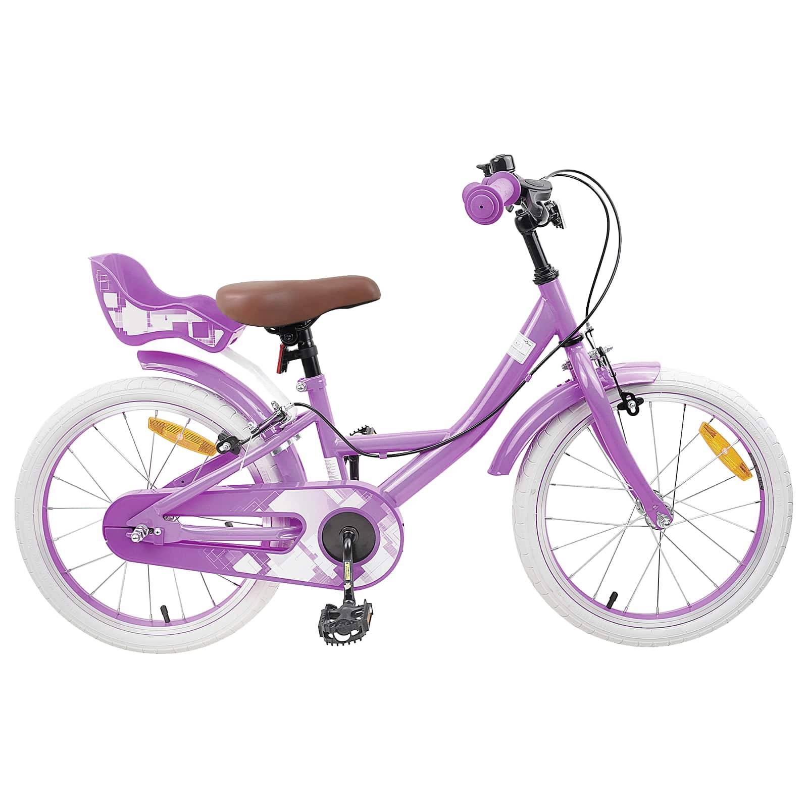 vidaXL Kinderfahrrad 18 Zoll für 5-7 Jahre alt Lila