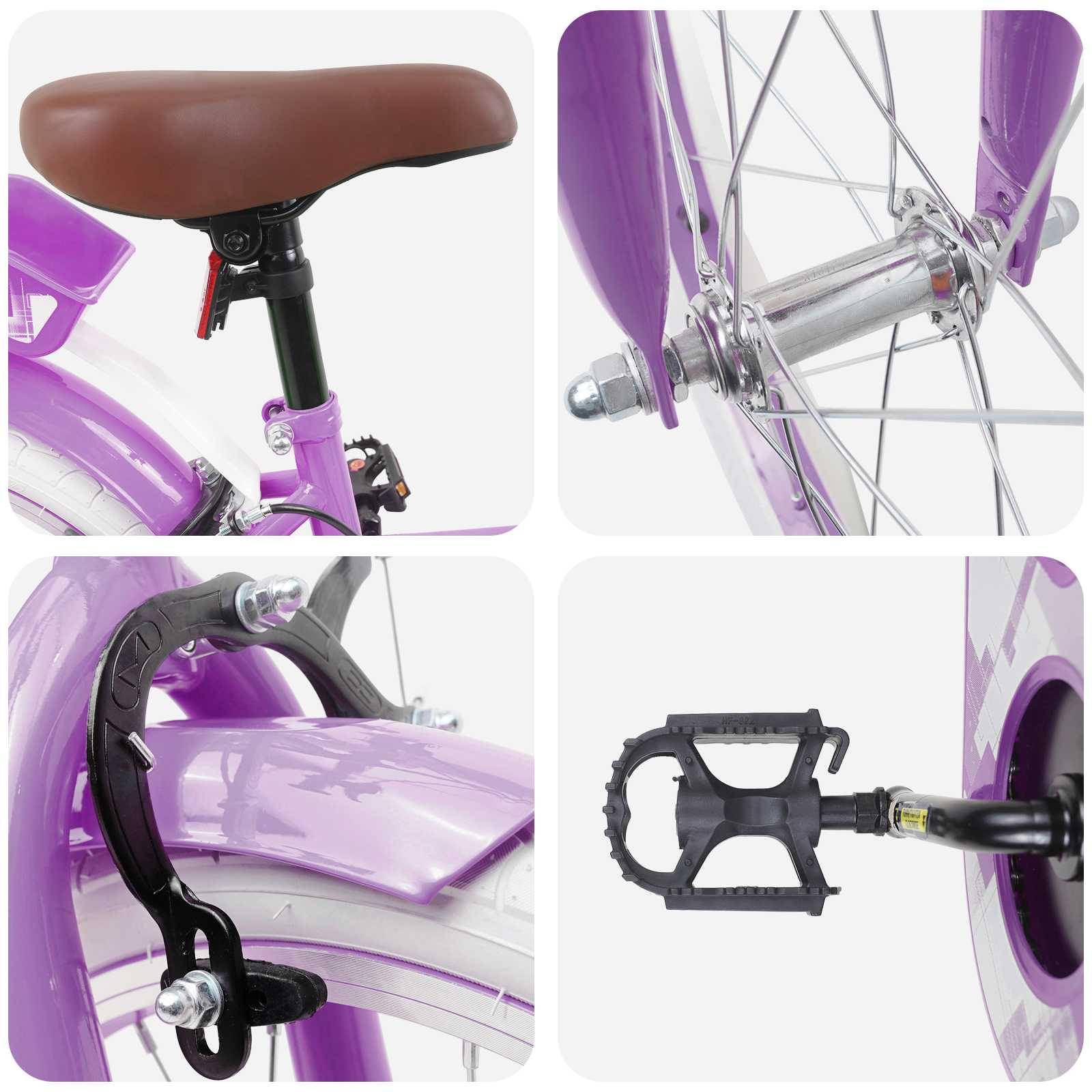vidaXL Kinderfahrrad 18 Zoll für 5-7 Jahre alt Lila