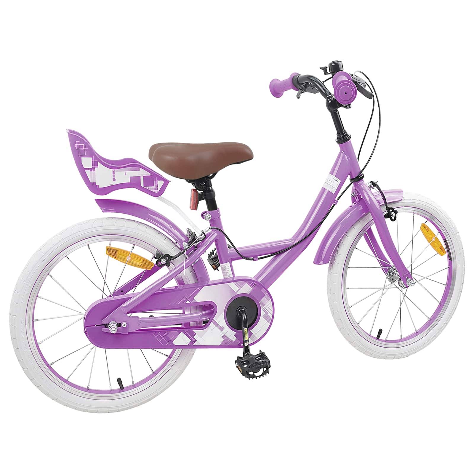 vidaXL Kinderfahrrad 18 Zoll für 5-7 Jahre alt Lila