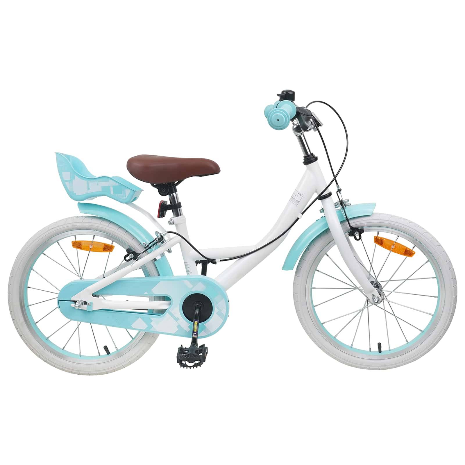 vidaXL Kinderfahrrad 18 Zoll für 5-7 Jahre alt Weiß