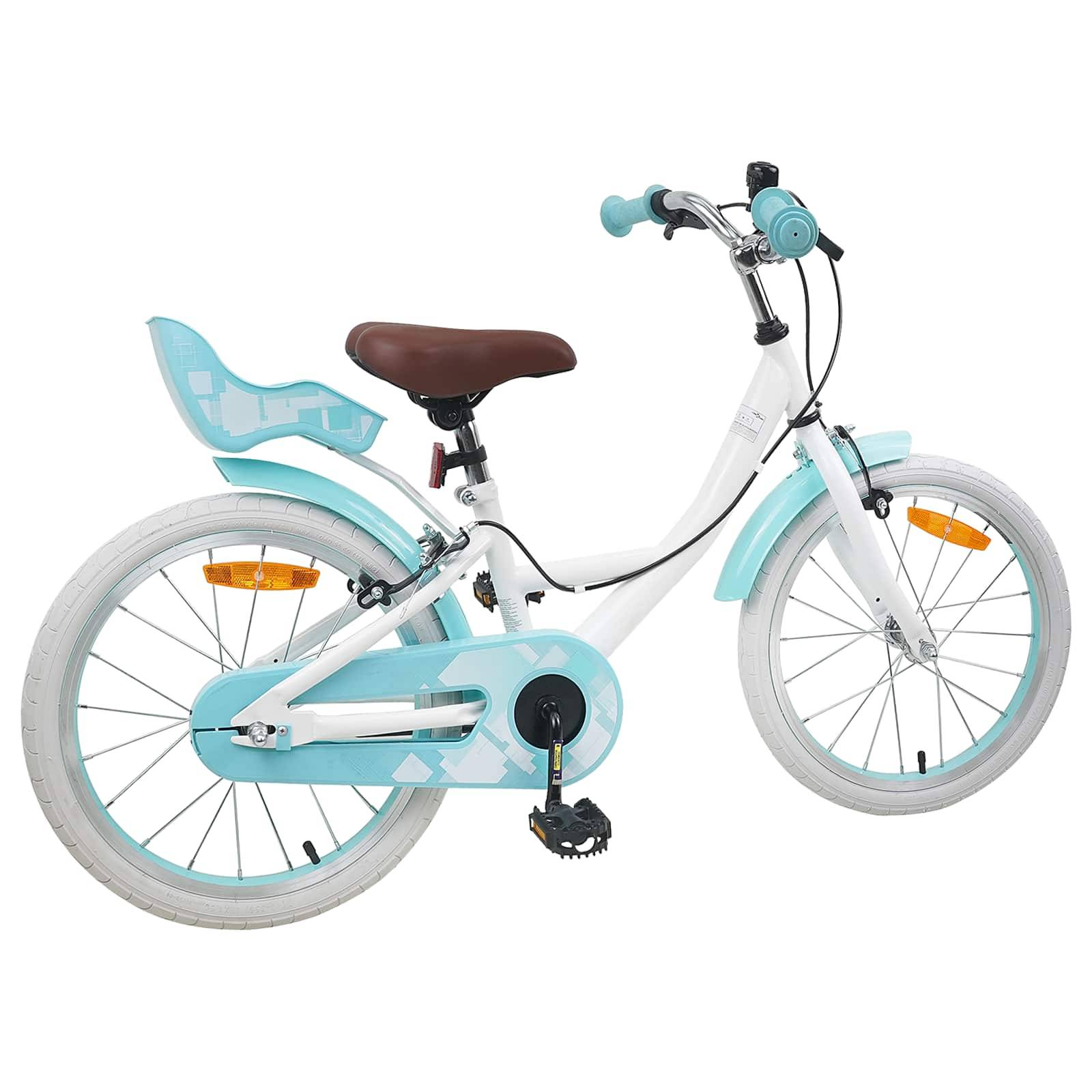 vidaXL Kinderfahrrad 18 Zoll für 5-7 Jahre alt Weiß