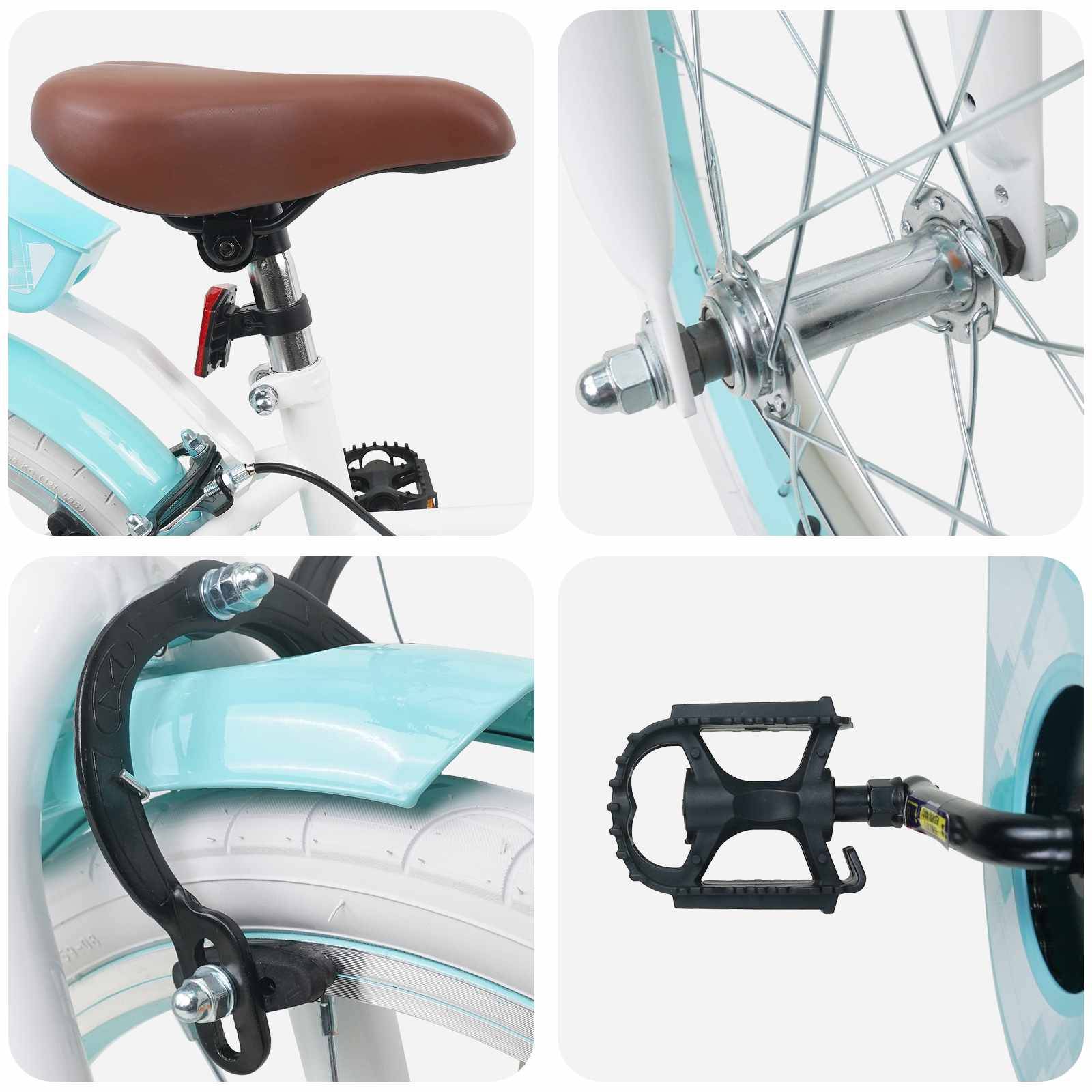 vidaXL Kinderfahrrad 18 Zoll für 5-7 Jahre alt Weiß
