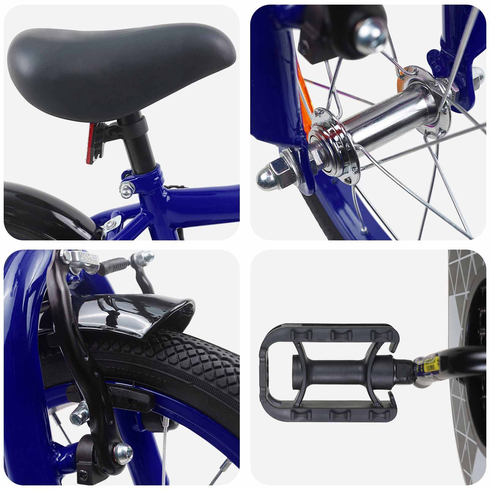 vidaXL Kinderfahrrad 12 Zoll für 2-4 Jahre alt Dunkelblau