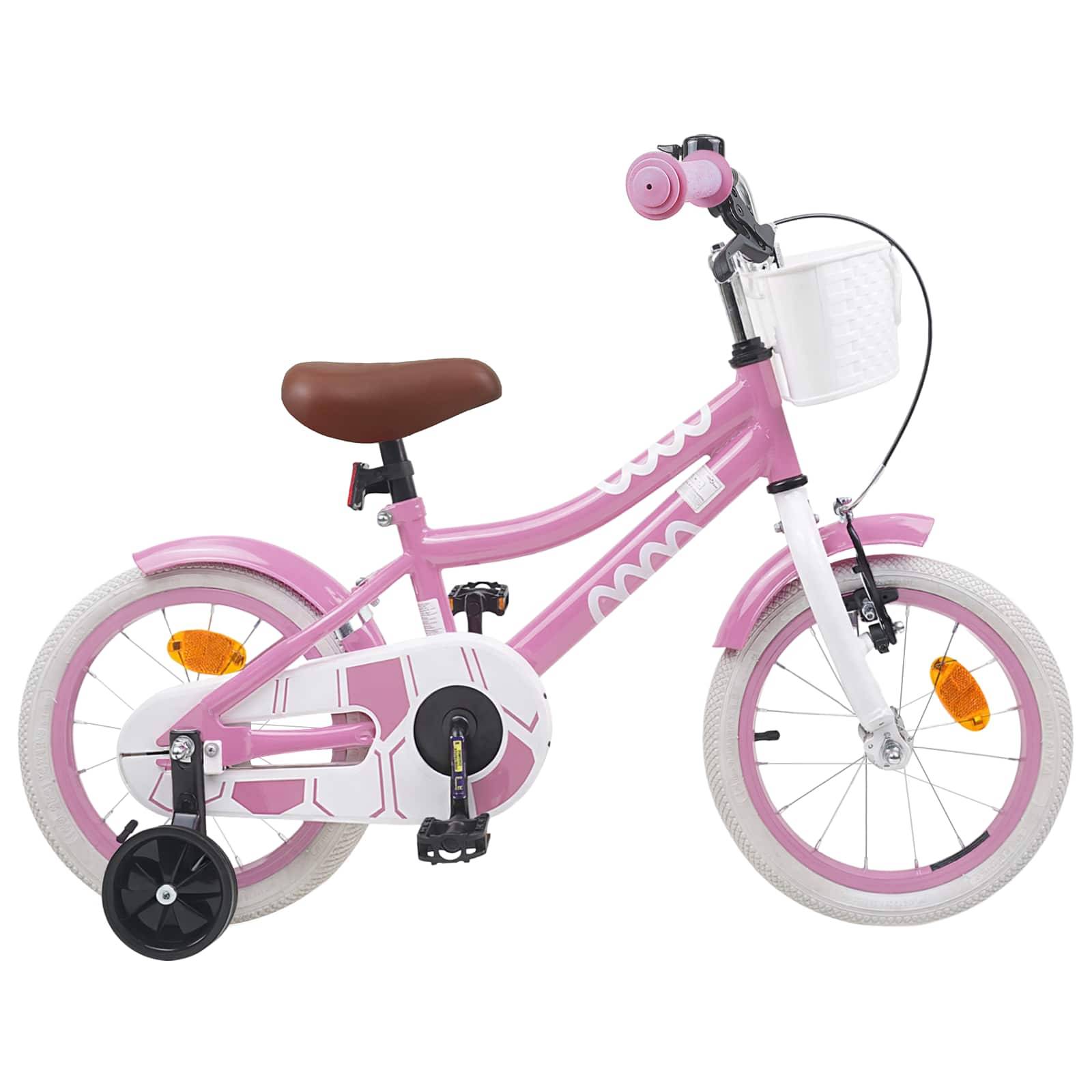 vidaXL Kinderfahrrad 12 Zoll für 2-4 Jahre alt Hellrosa