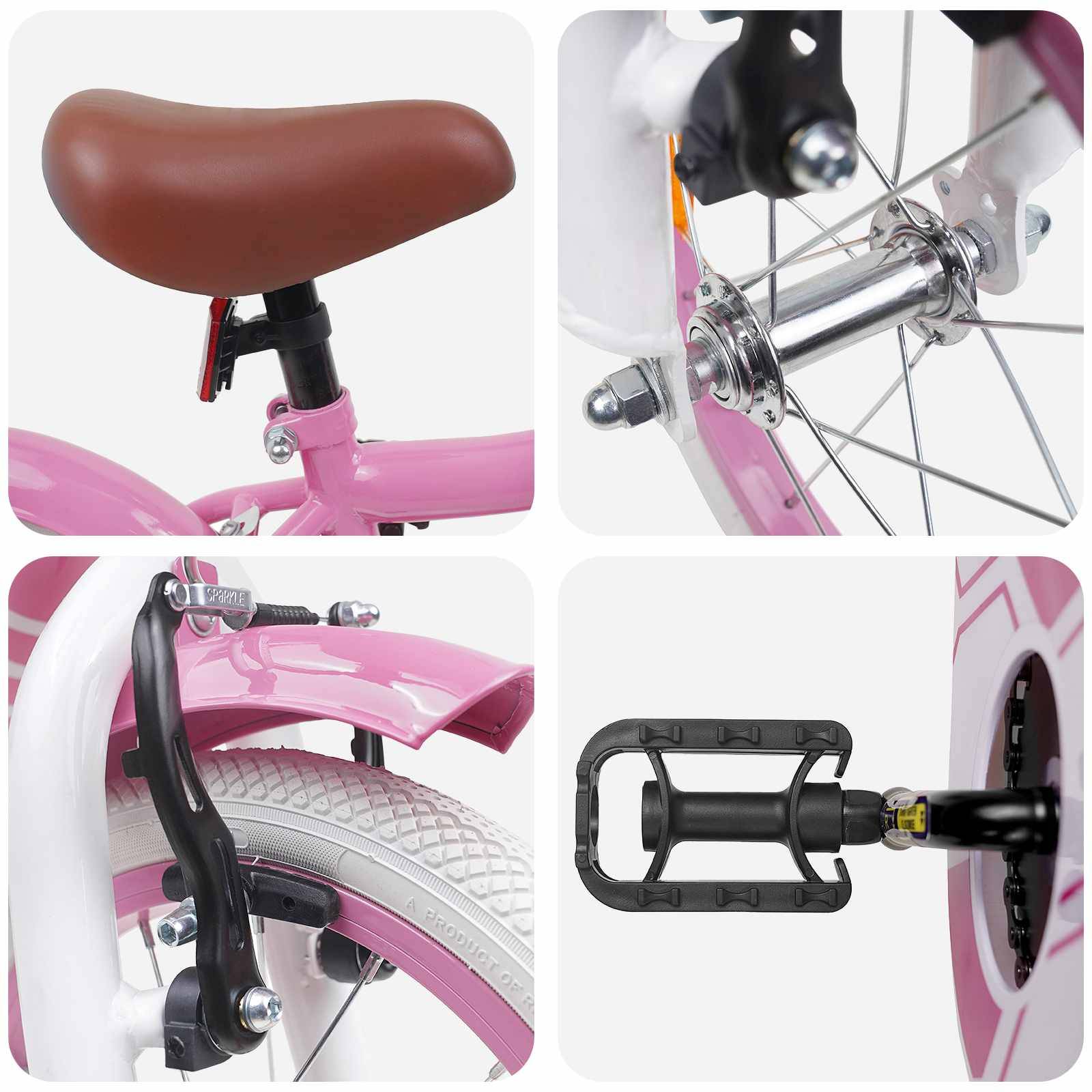 vidaXL Kinderfahrrad 12 Zoll für 2-4 Jahre alt Hellrosa