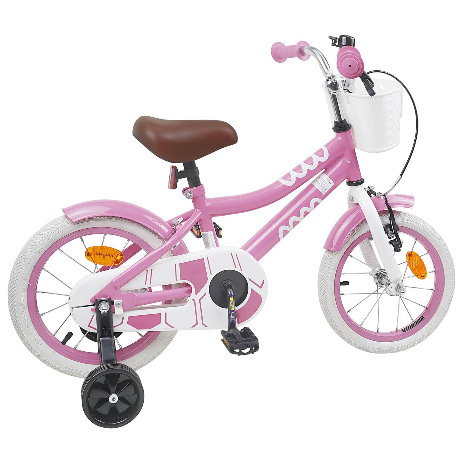vidaXL Kinderfahrrad 12 Zoll für 2-4 Jahre alt Hellrosa
