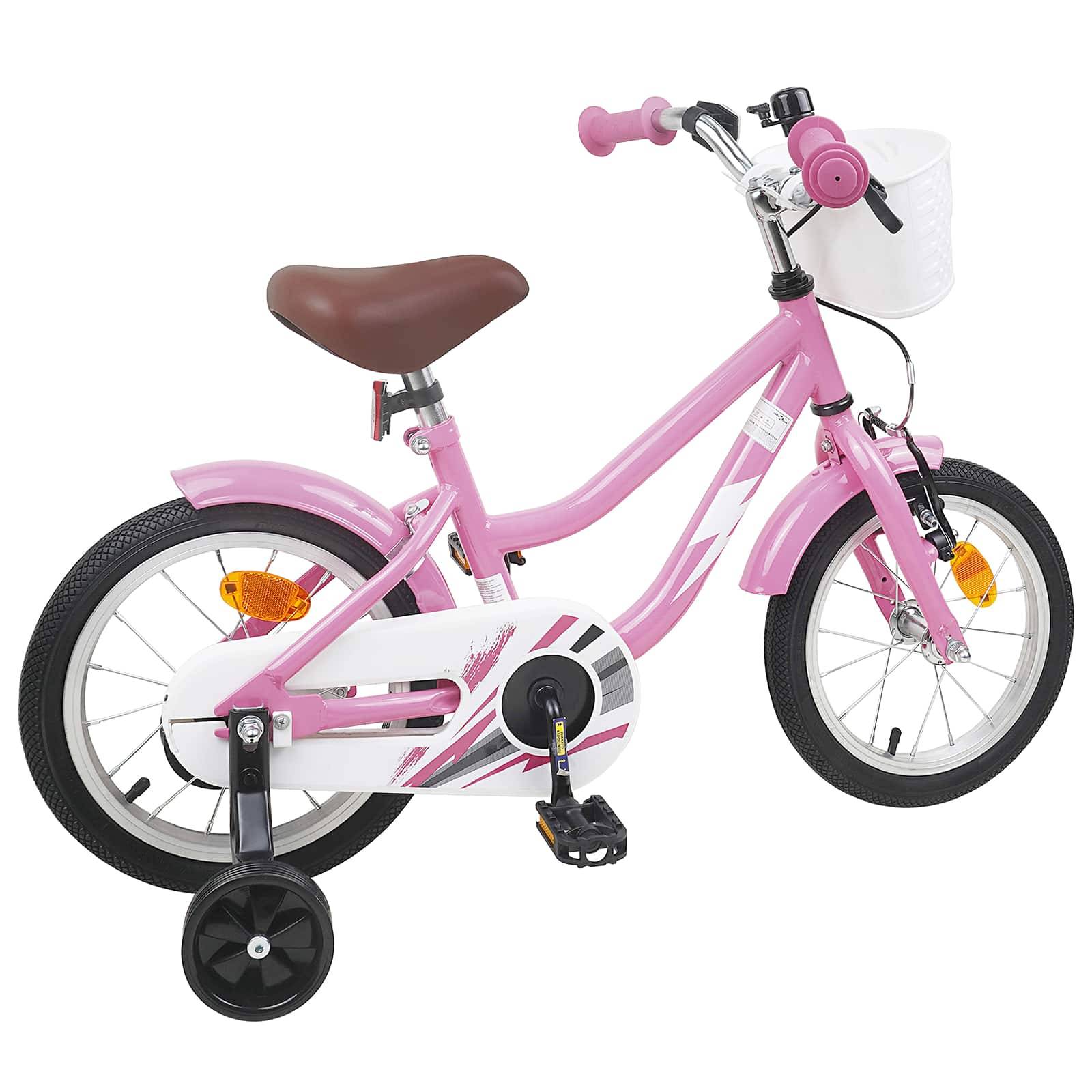 vidaXL Kinderfahrrad 12 Zoll für 2-4 Jahre alt Hellrosa