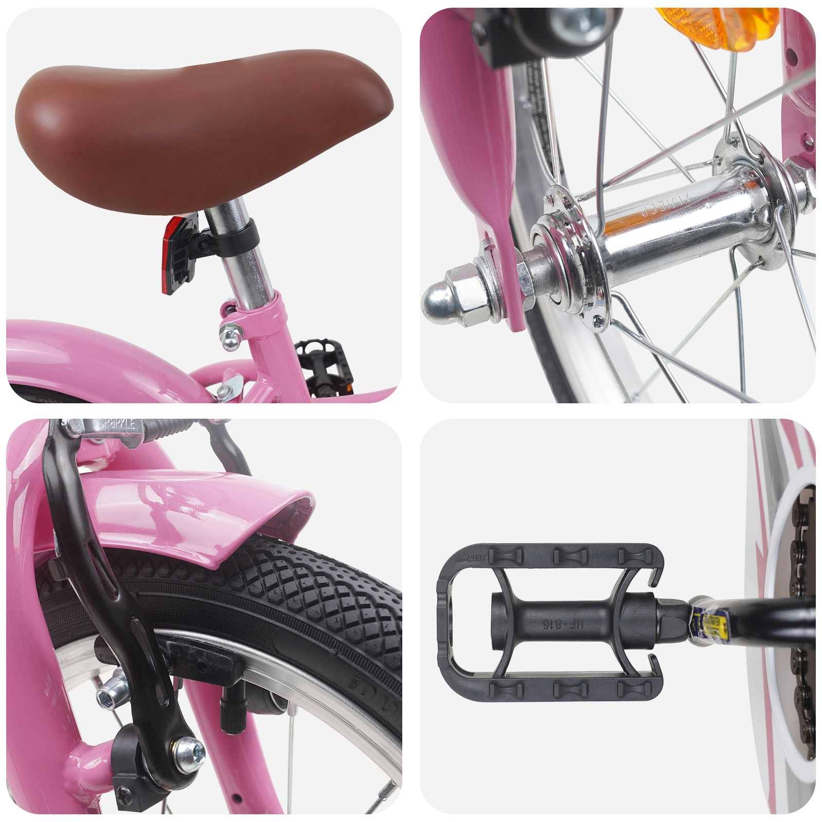 vidaXL Kinderfahrrad 12 Zoll für 2-4 Jahre alt Hellrosa