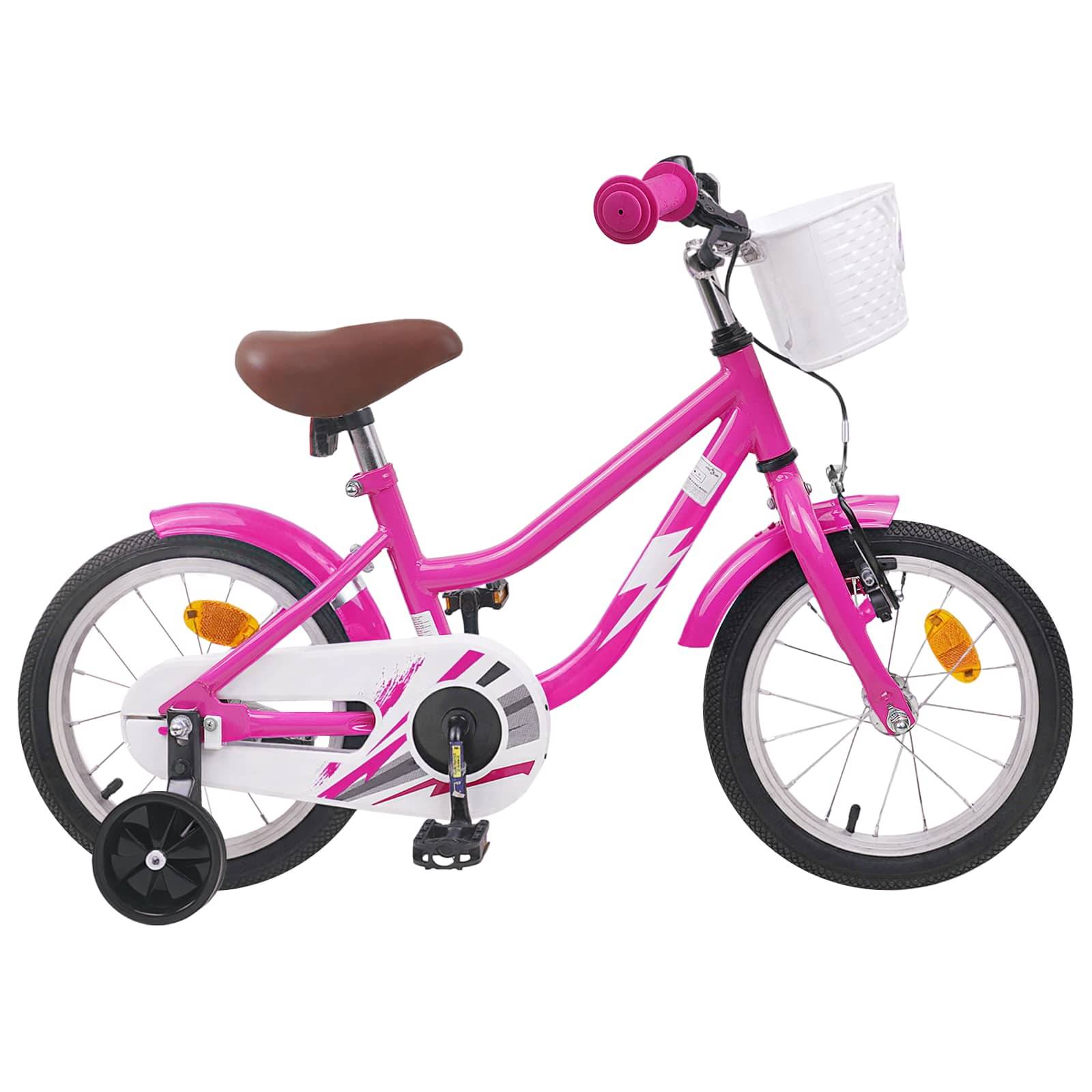 vidaXL Kinderfahrrad 12 Zoll für 2-4 Jahre alt Dunkelrosa