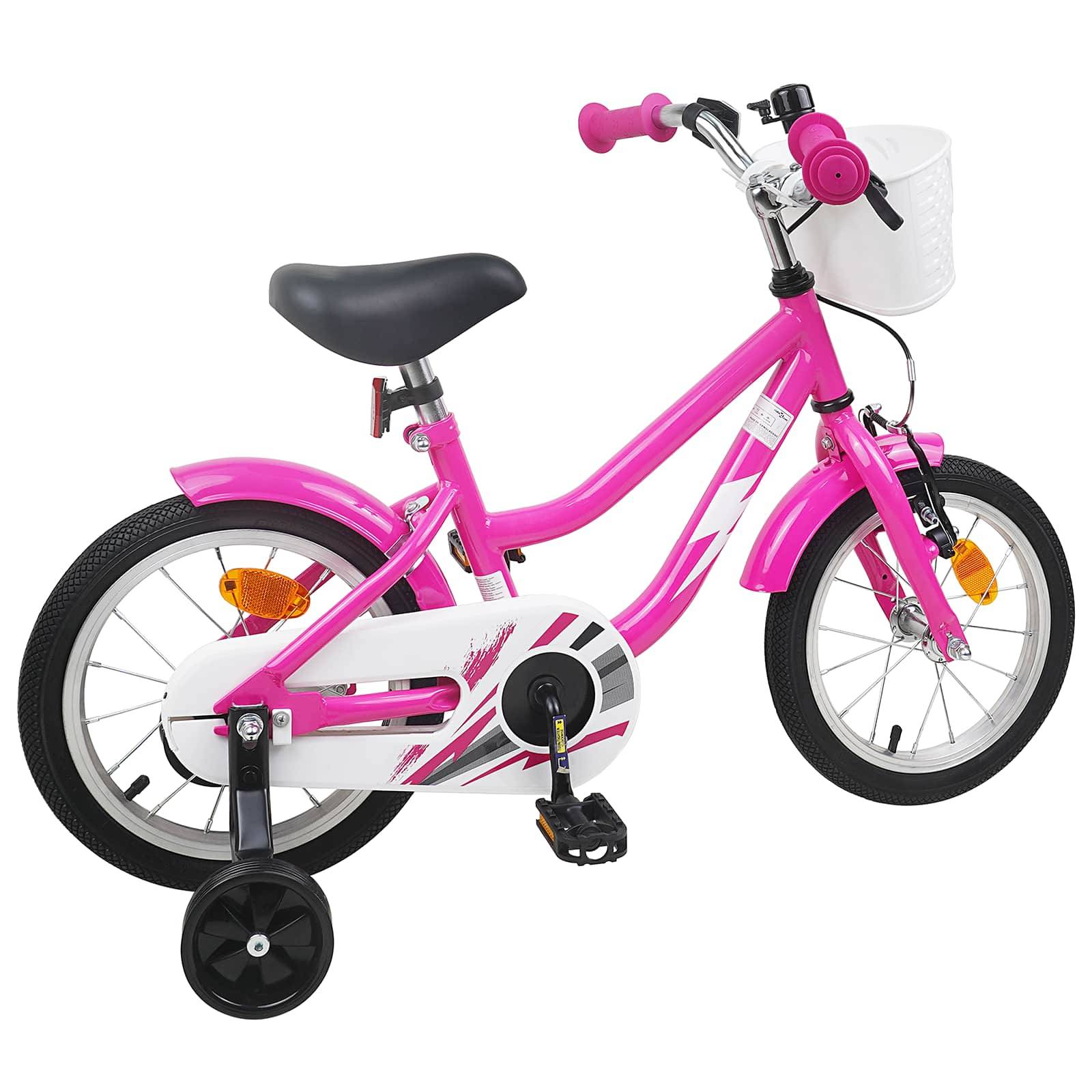 vidaXL Kinderfahrrad 12 Zoll für 2-4 Jahre alt Dunkelrosa