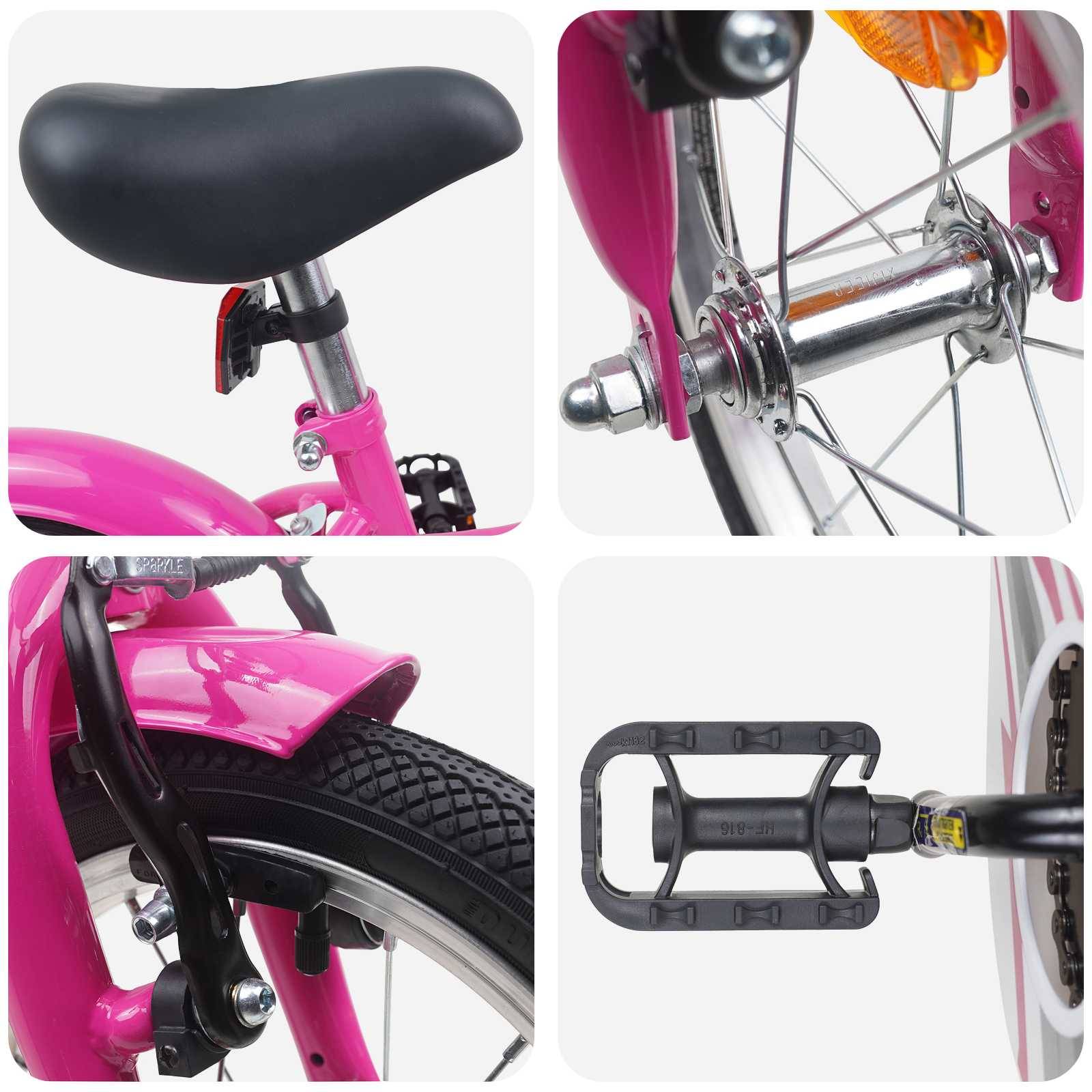 vidaXL Kinderfahrrad 12 Zoll für 2-4 Jahre alt Dunkelrosa