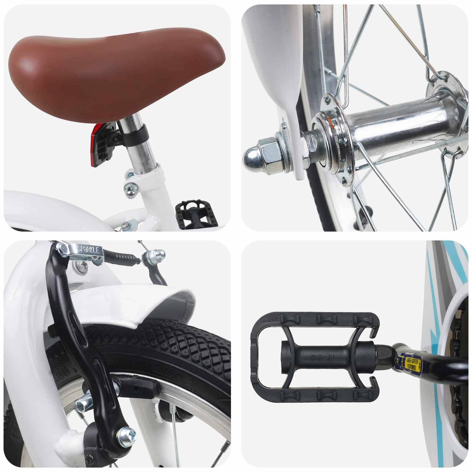 vidaXL Kinderfahrrad 12 Zoll für 2-4 Jahre alt Weiß