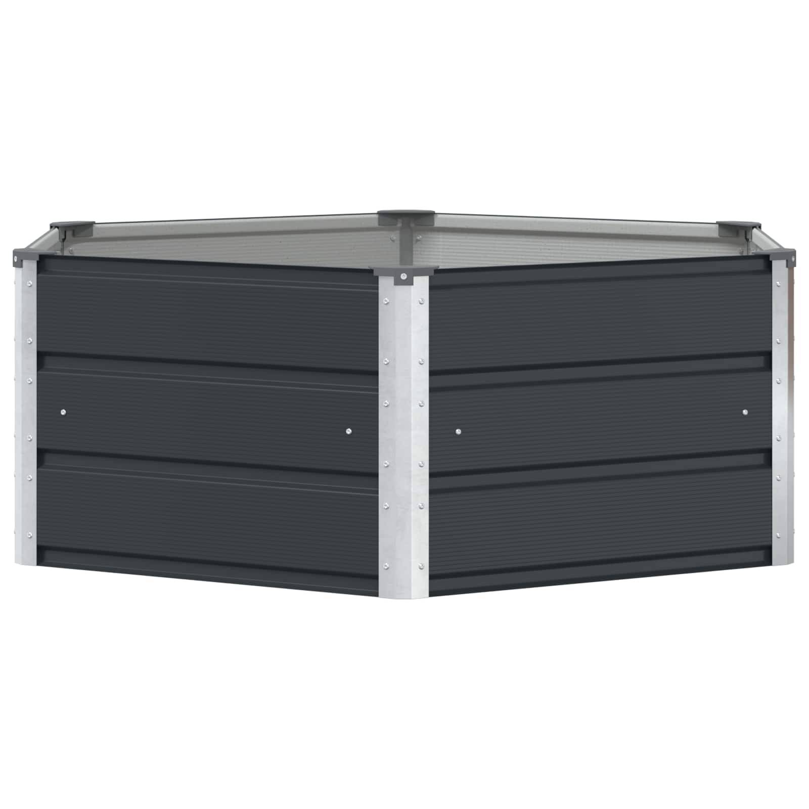 vidaXL Pflanzkübel Anthrazit 129 x 129 x 45 cm Stahl