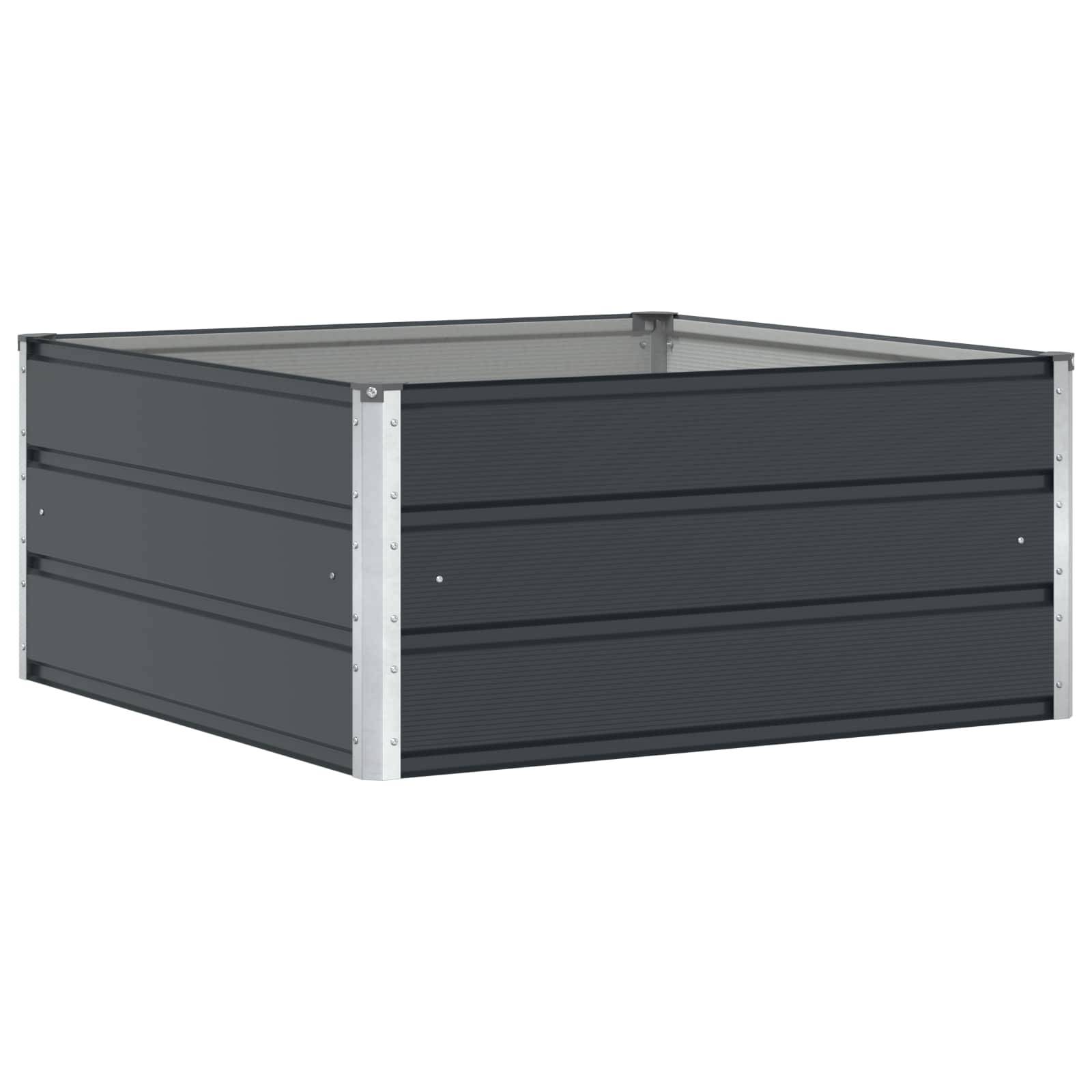 vidaXL Pflanzkübel Anthrazit 100 x 100 x 45 cm Stahl
