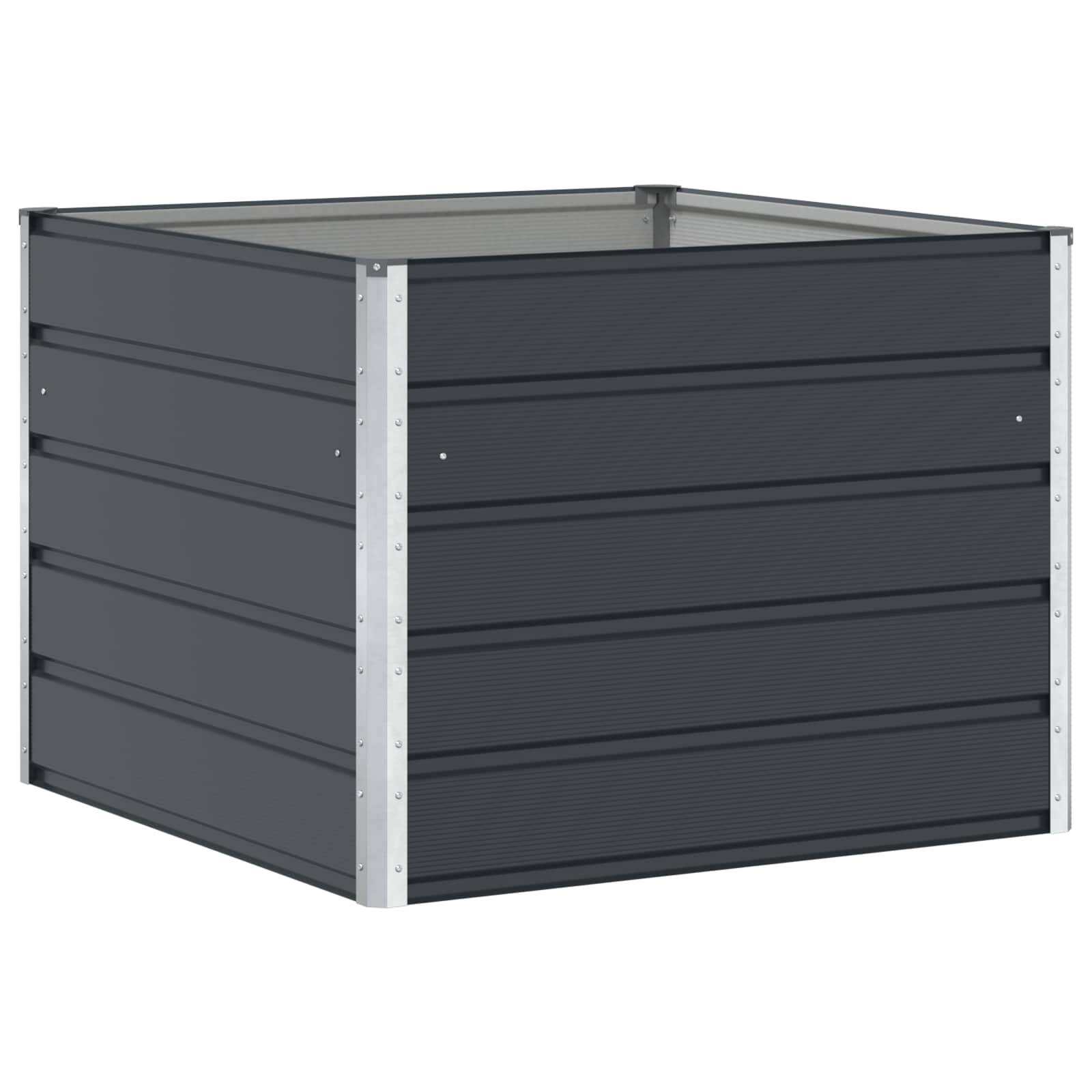 vidaXL Pflanzkübel Anthrazit 100 x 100 x 75 cm Stahl