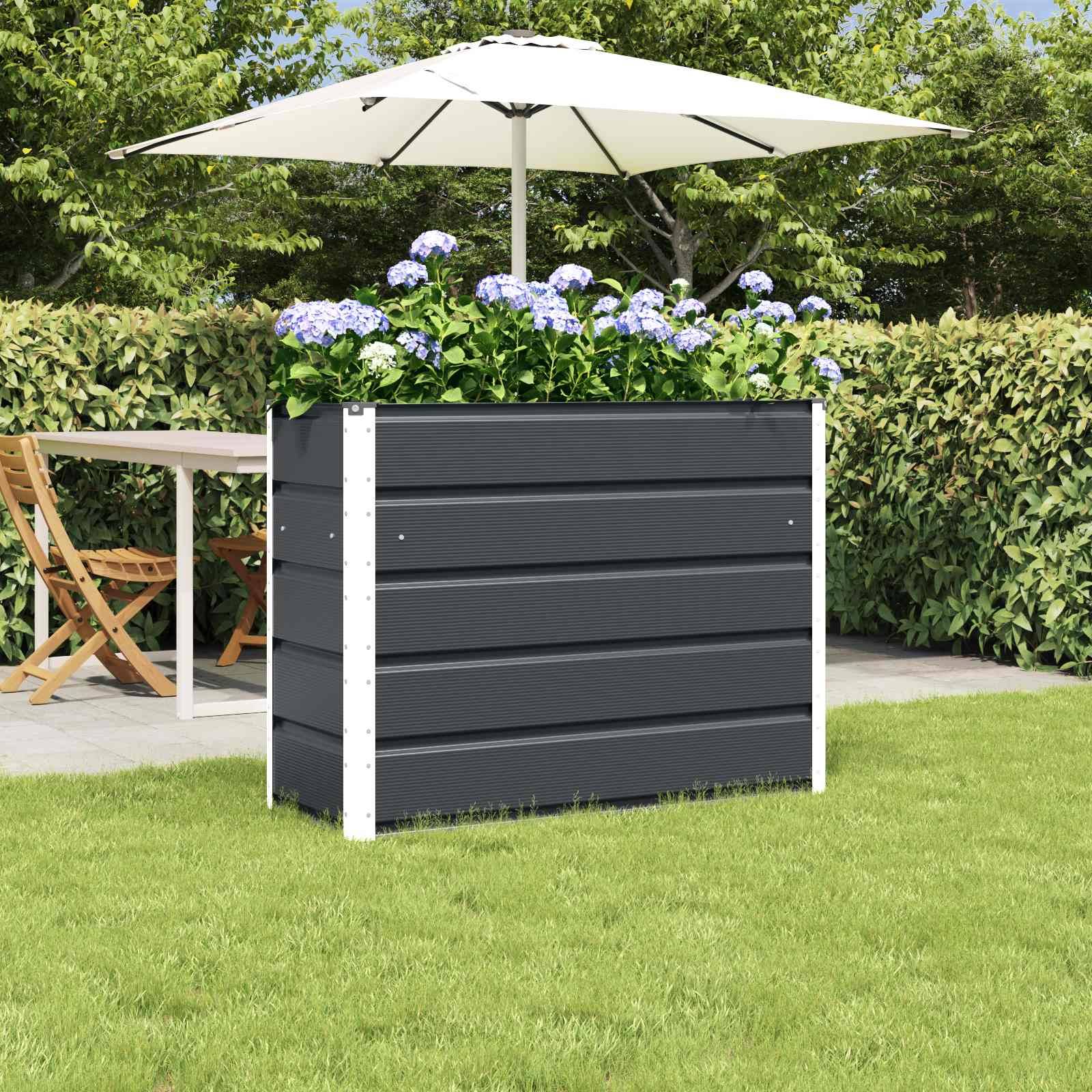 vidaXL Pflanzkübel Anthrazit 100 x 40 x 75 cm Stahl