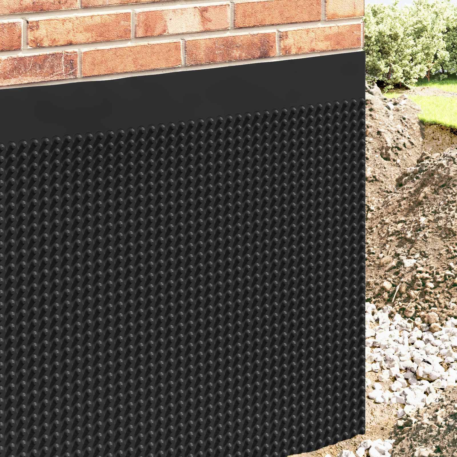 vidaXL Dimpled Drainage Sheet 2 pcs Schwarz 0,5 x 20 m HDPE