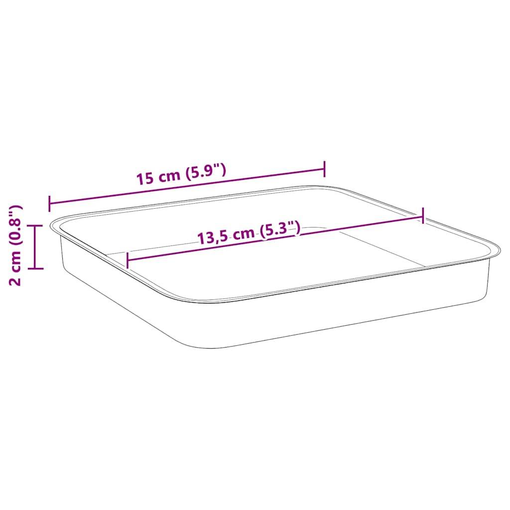 vidaXL Quadratisches Blumentablett 6 pcs Ziegelrot 15 x 15 x 2 cm