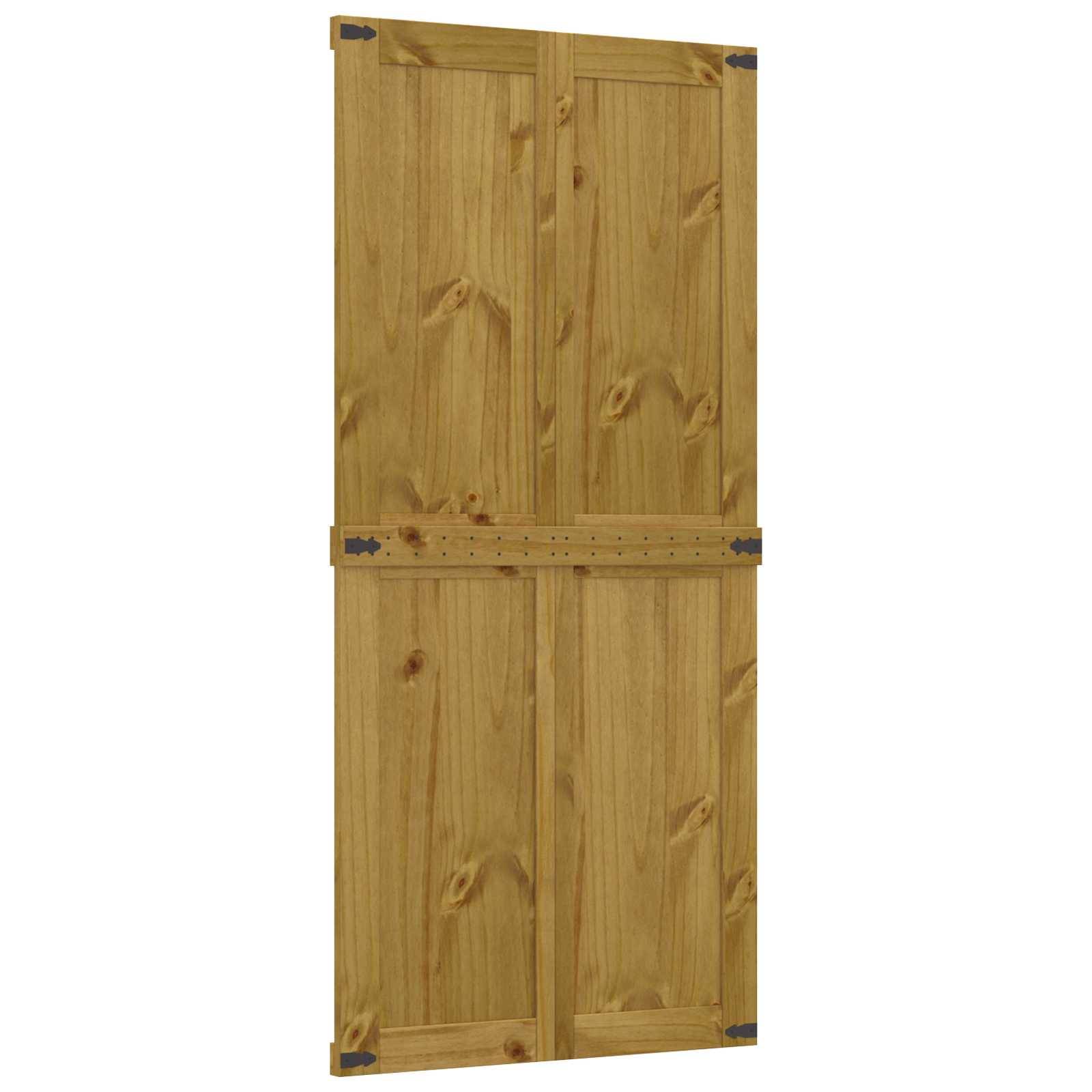 vidaXL Scheunentür Corona Honigbraun 90 x 210 cm Massives Kiefernholz