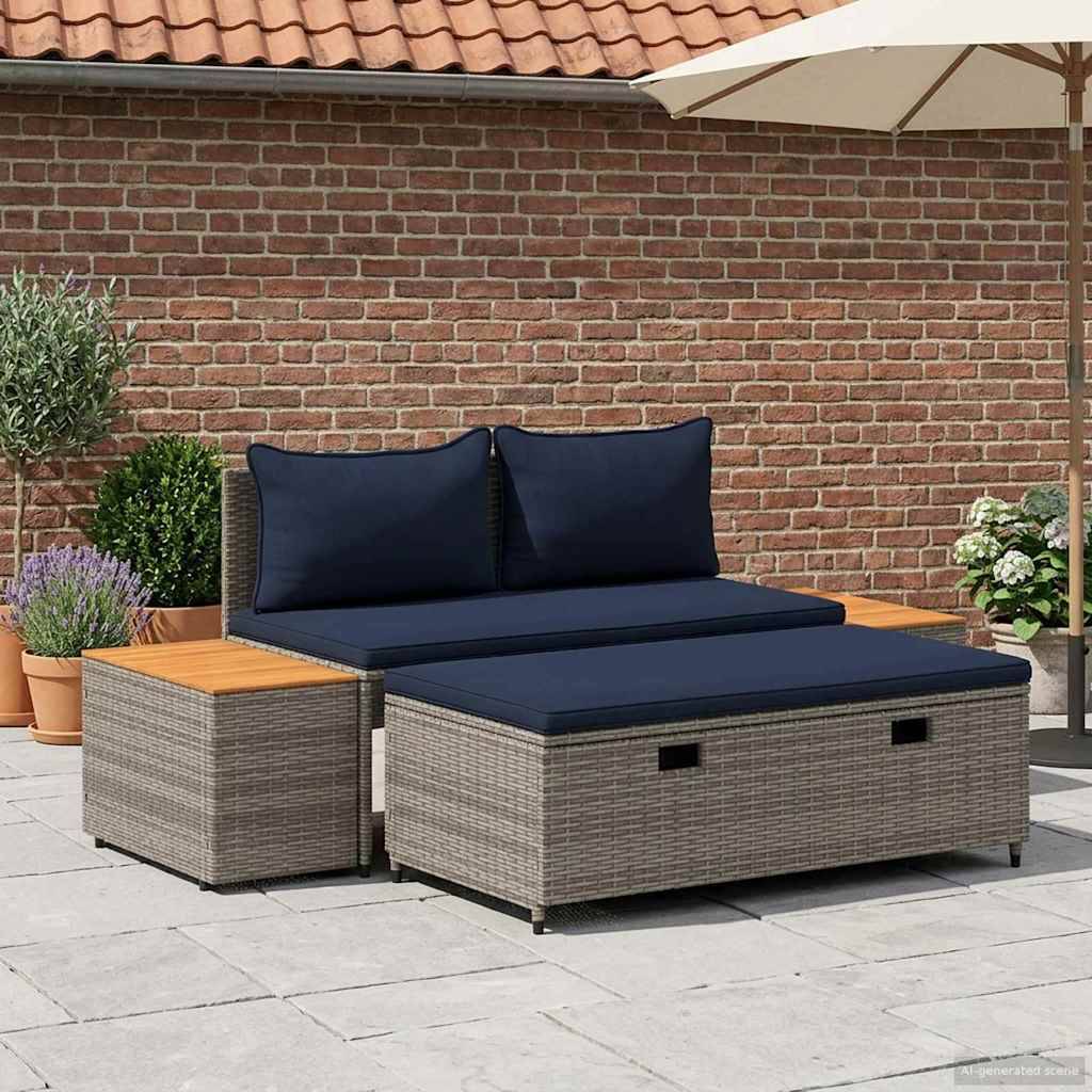 vidaXL Outdoor-Sofagarnitur 4-Sitzanzahl 4 pcs 55 x 30 x 39 cm