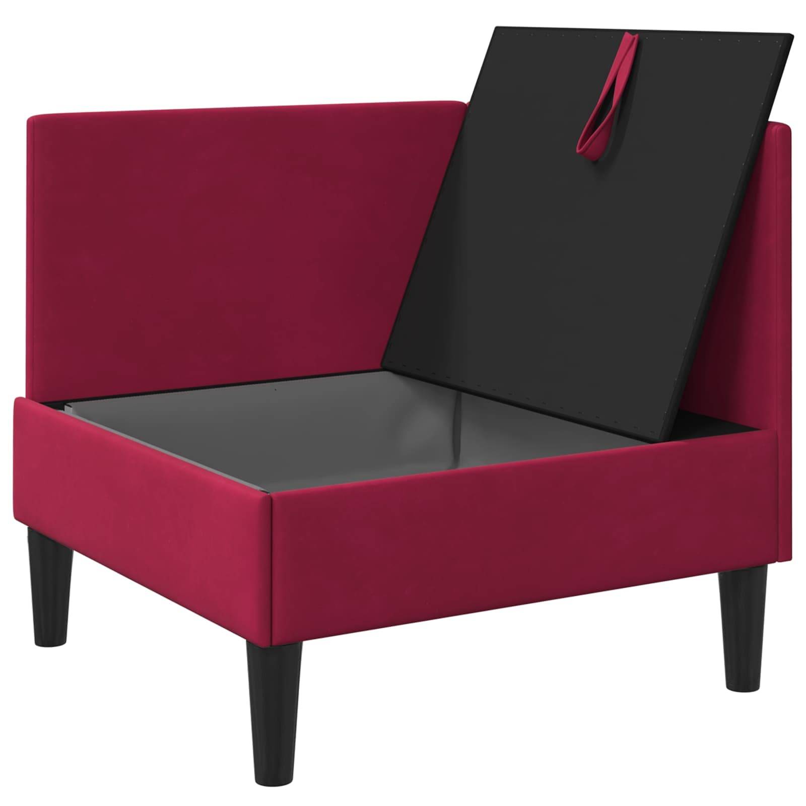 vidaXL Sofa mit Stauraum Weinrot Samt