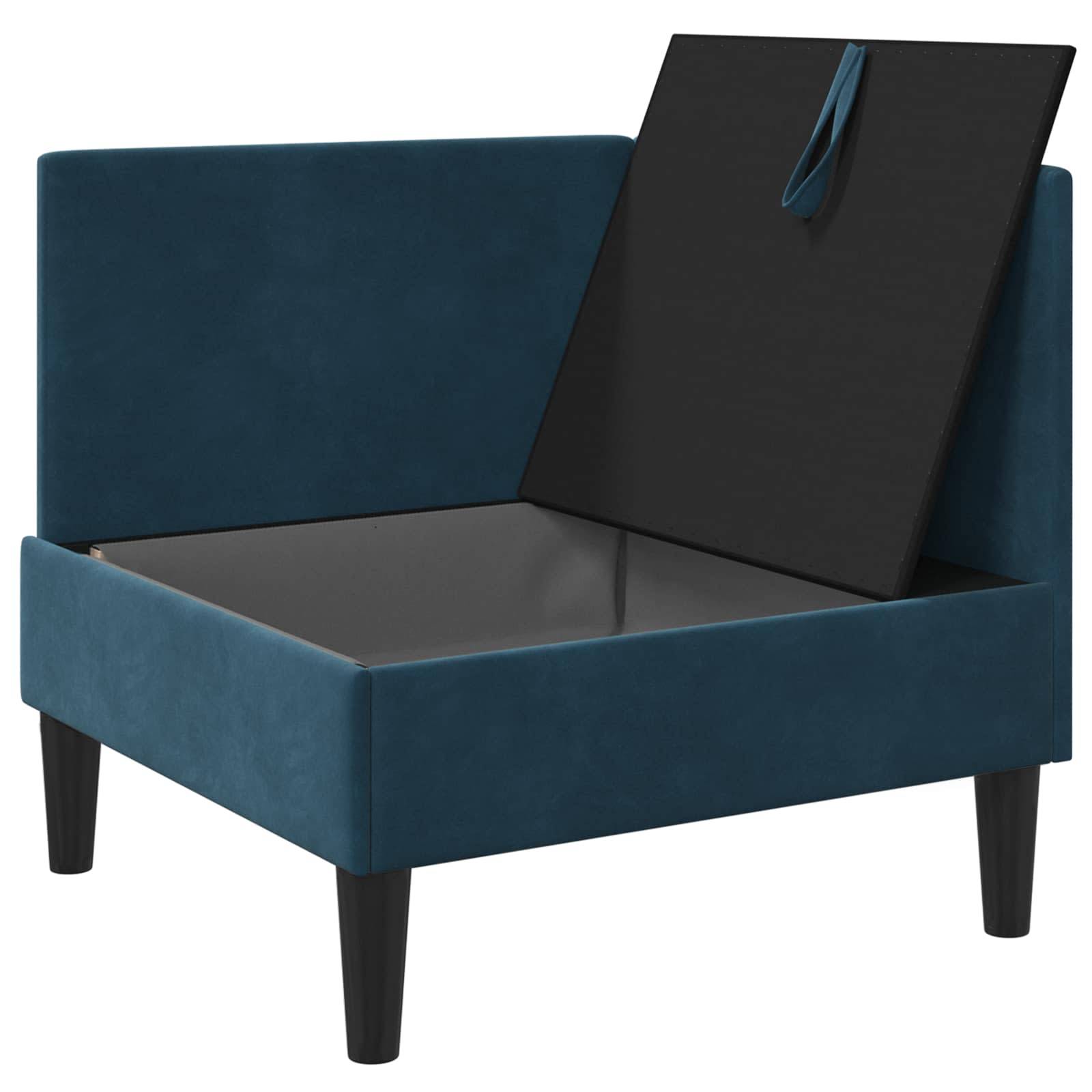 vidaXL Sofa mit Stauraum Blau Samt