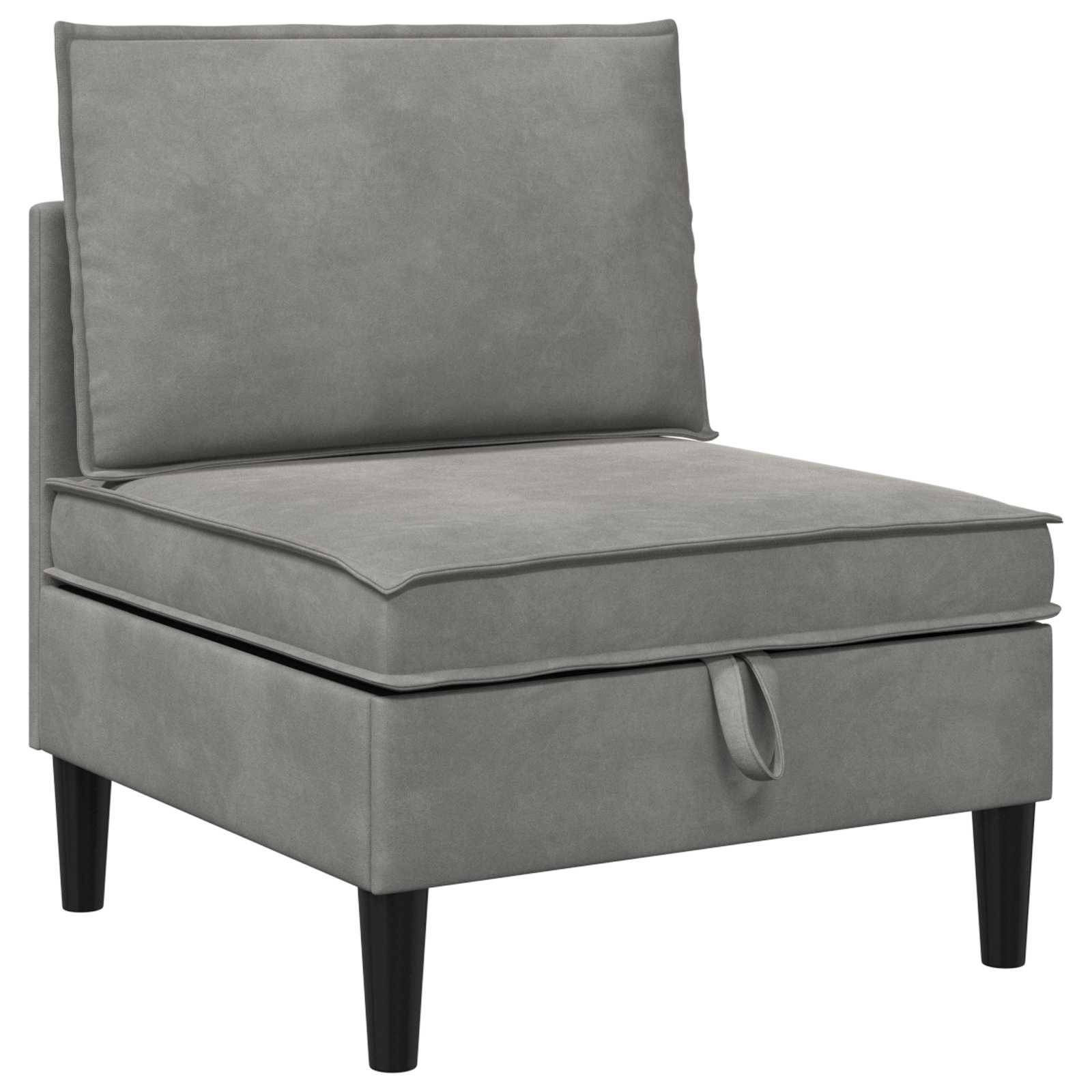 vidaXL Mittels Sofa mit Stauraum Hellgrau Samt