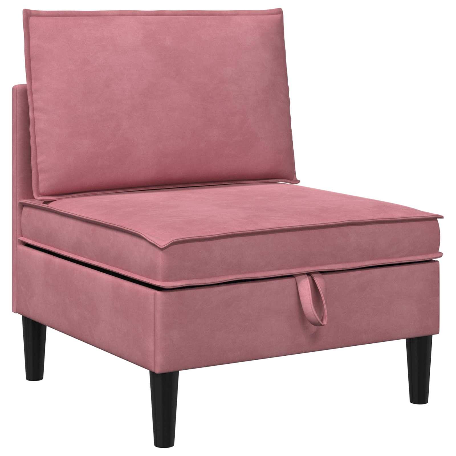 vidaXL Mittels Sofa mit Stauraum Rosa Samt