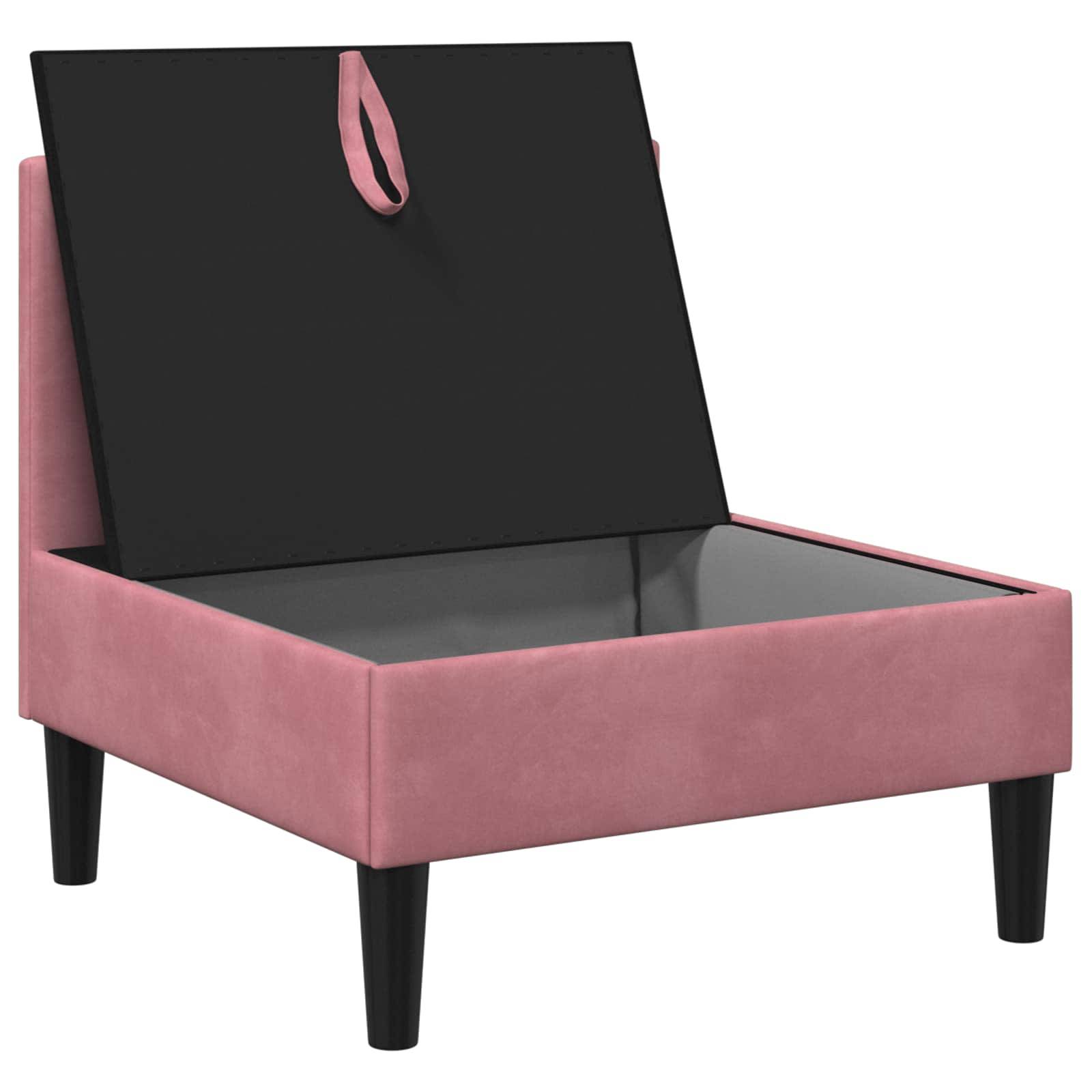 vidaXL Mittels Sofa mit Stauraum Rosa Samt