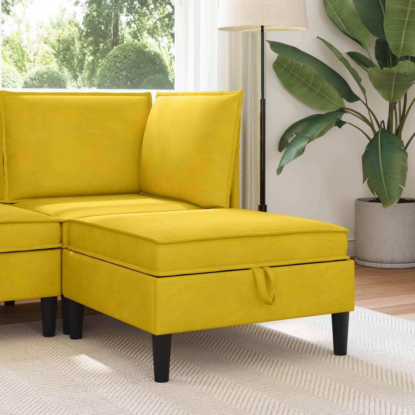 vidaXL Sofa-Hocker mit Stauraum Gelb Samt