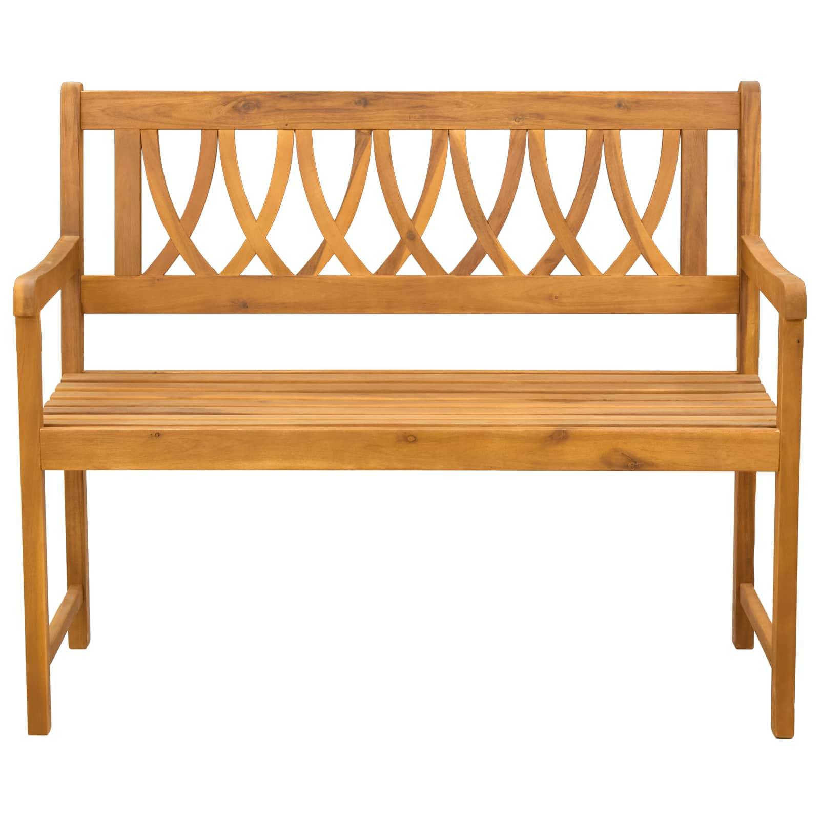 vidaXL Bank Outdoor Natur 110 x 55,5 x 90 cm Massivholz Akazie