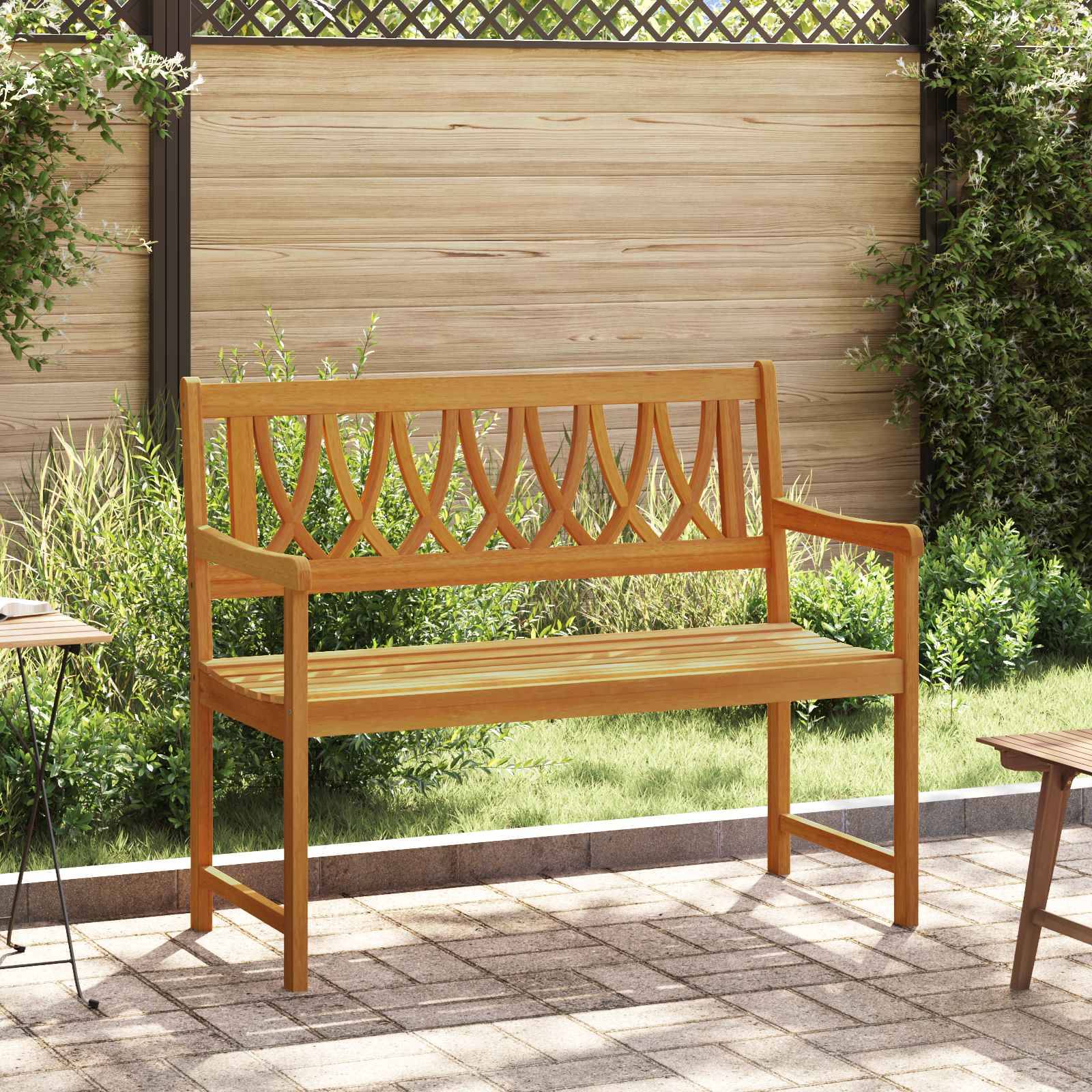 vidaXL Bank Outdoor Natur 110 x 55,5 x 90 cm Massivholz Akazie