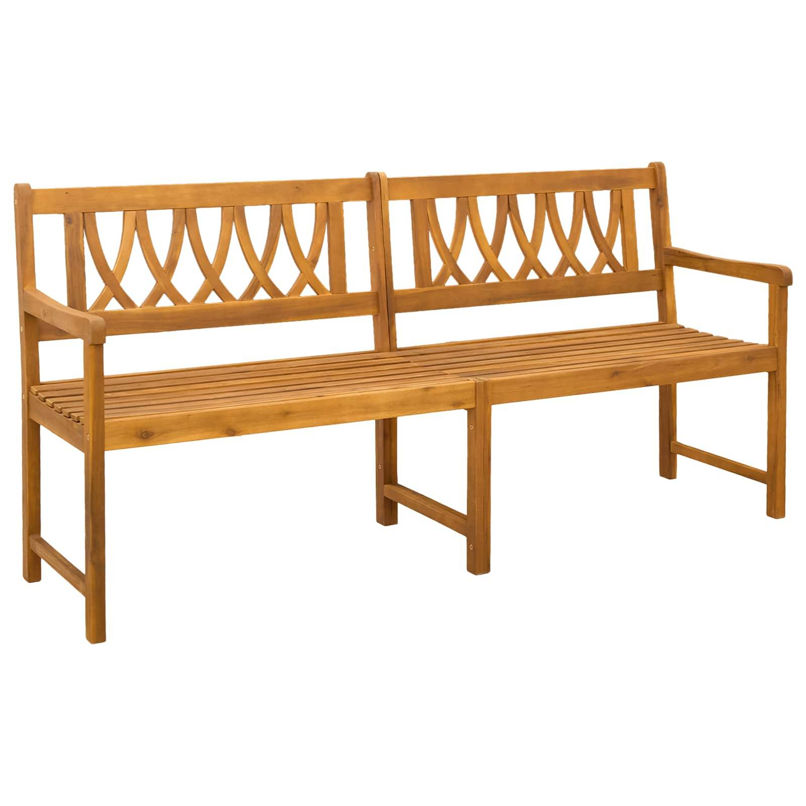 vidaXL Bank Outdoor Natur 180 x 55,5 x 90 cm Massivholz Akazie