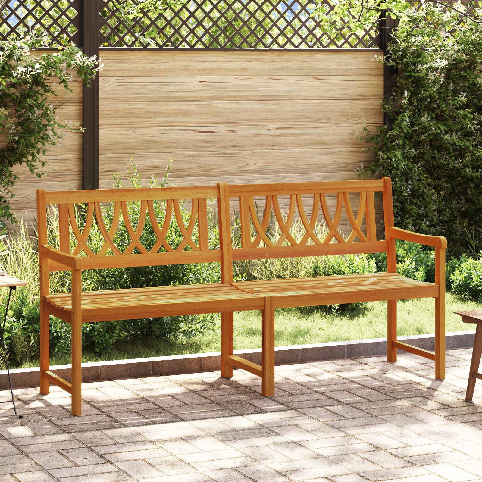 vidaXL Bank Outdoor Natur 180 x 55,5 x 90 cm Massivholz Akazie