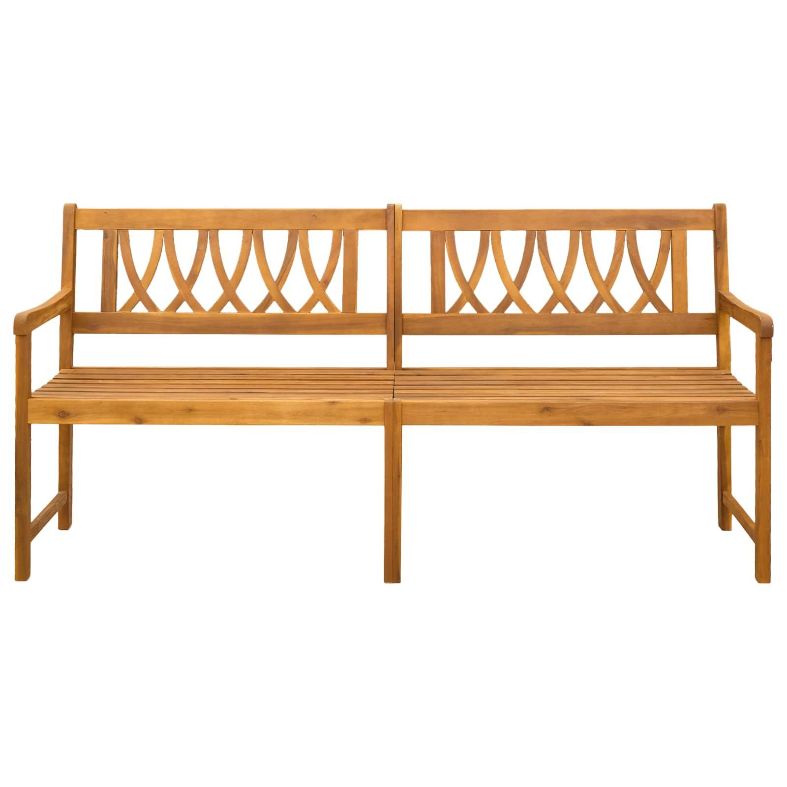 vidaXL Bank Outdoor Natur 180 x 55,5 x 90 cm Massivholz Akazie