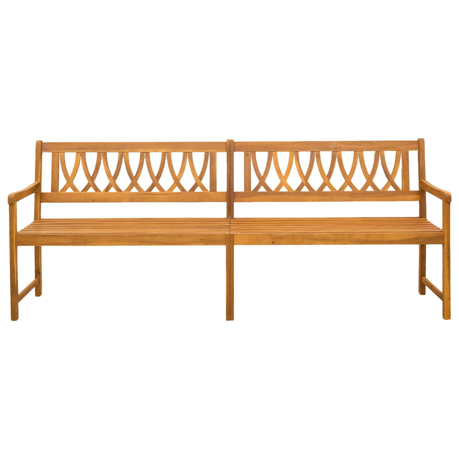 vidaXL Bank Outdoor Natur 220 x 55,5 x 90 cm Massivholz Akazie