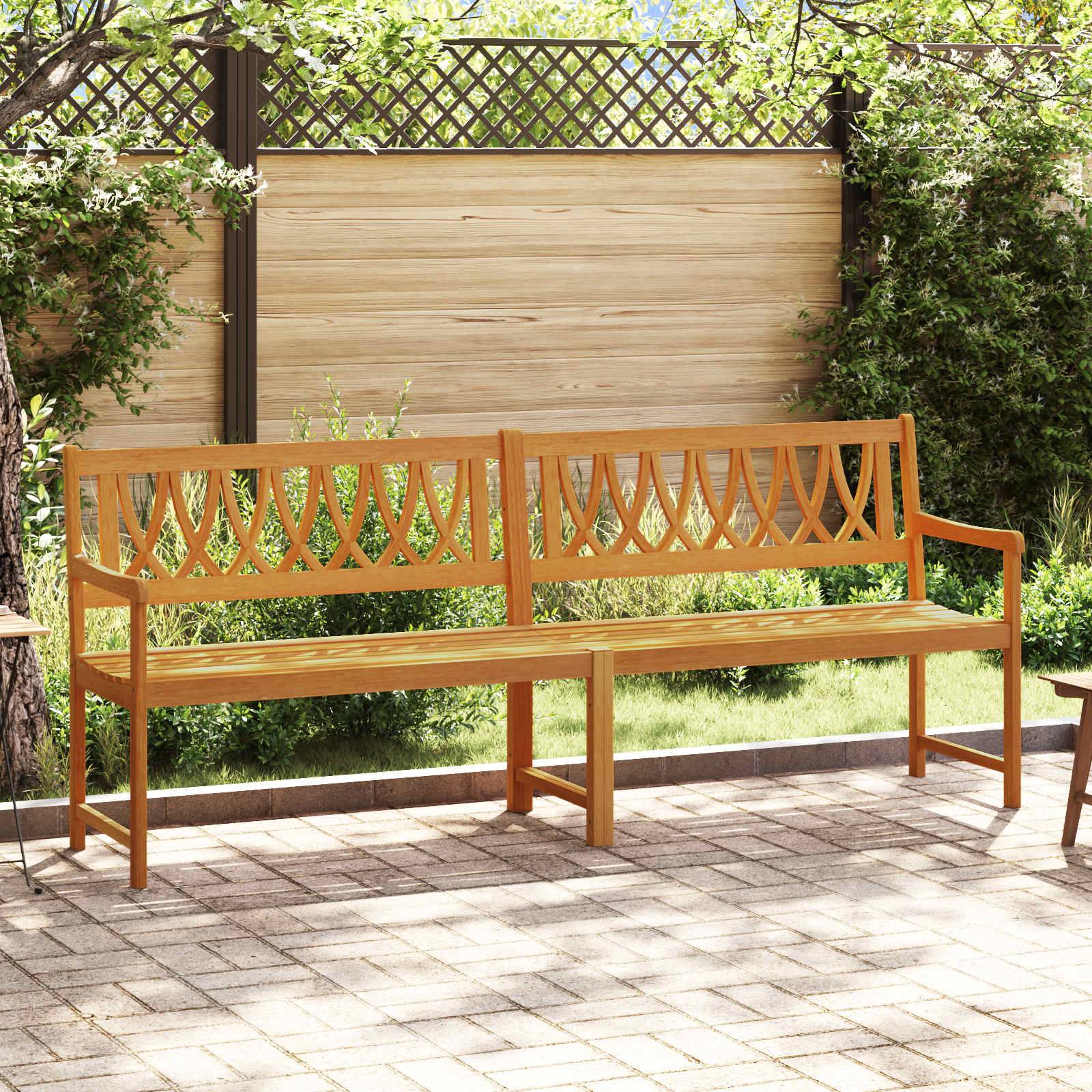 vidaXL Bank Outdoor Natur 220 x 55,5 x 90 cm Massivholz Akazie