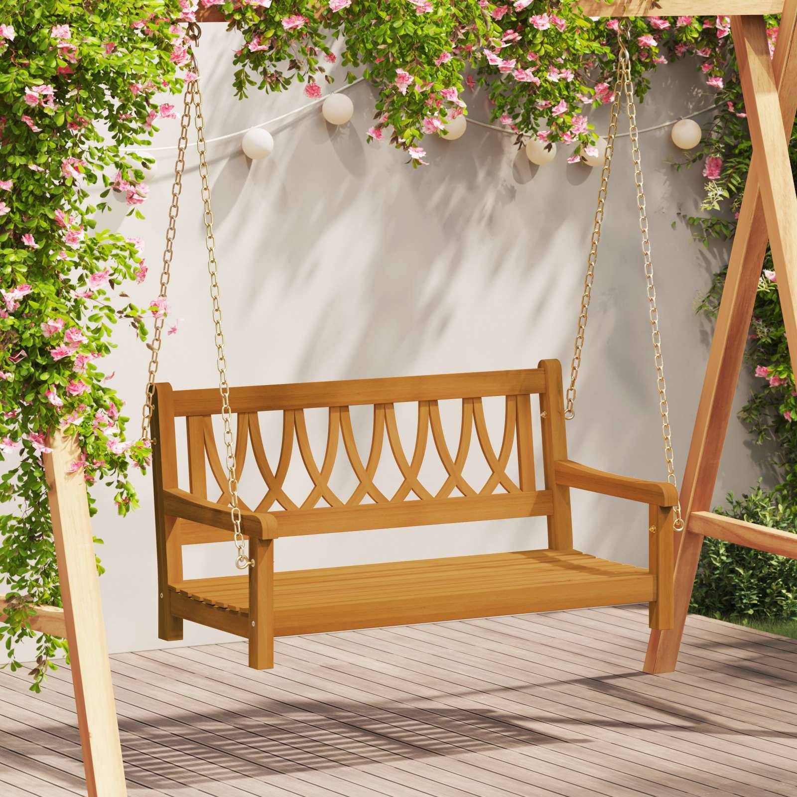 vidaXL Gartenschaukelbank Natur 110 x 56 x 58 cm Massivholz Akazie