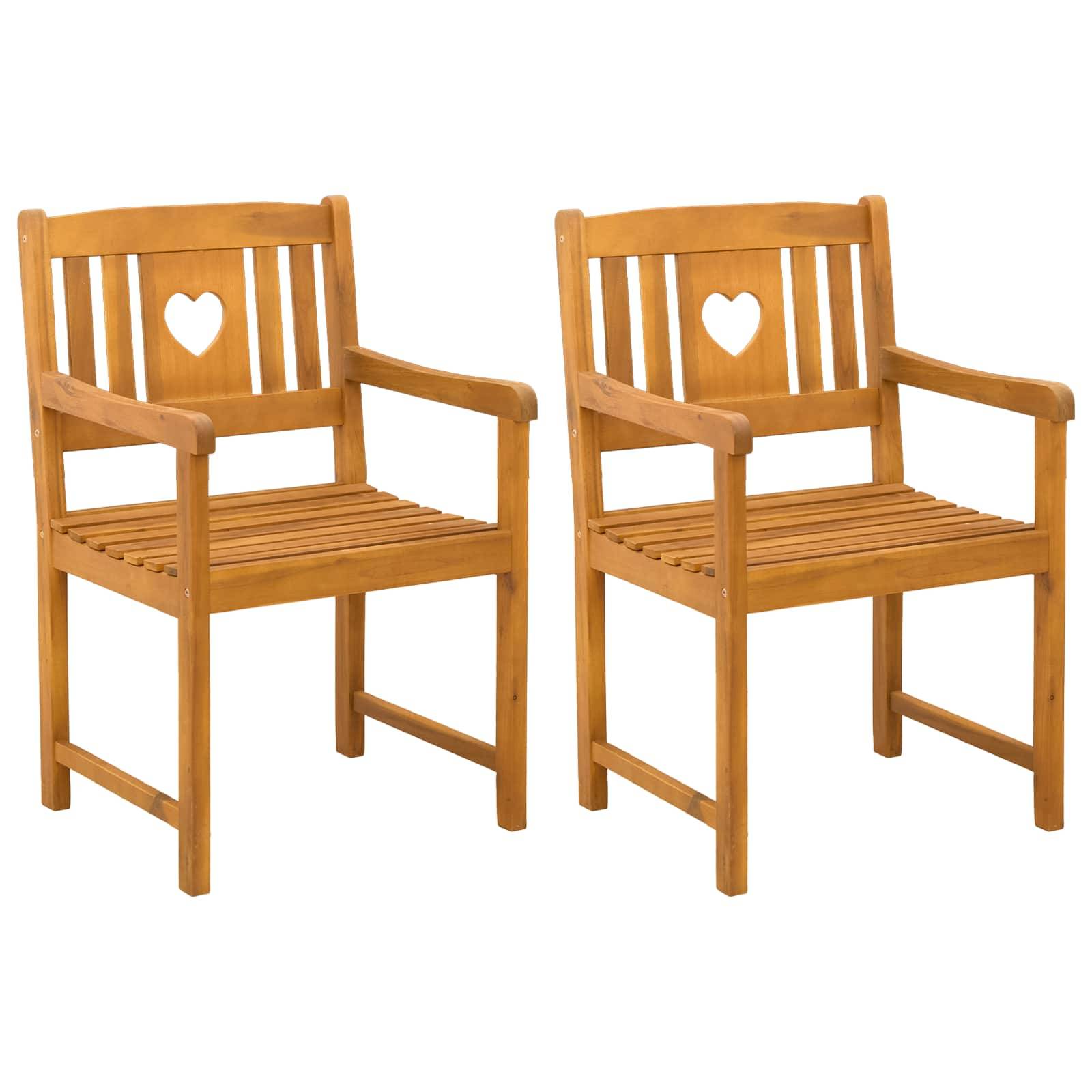 vidaXL Bank Outdoor 2 pcs Natur 56 x 55,5 x 90 cm Massivholz Akazie
