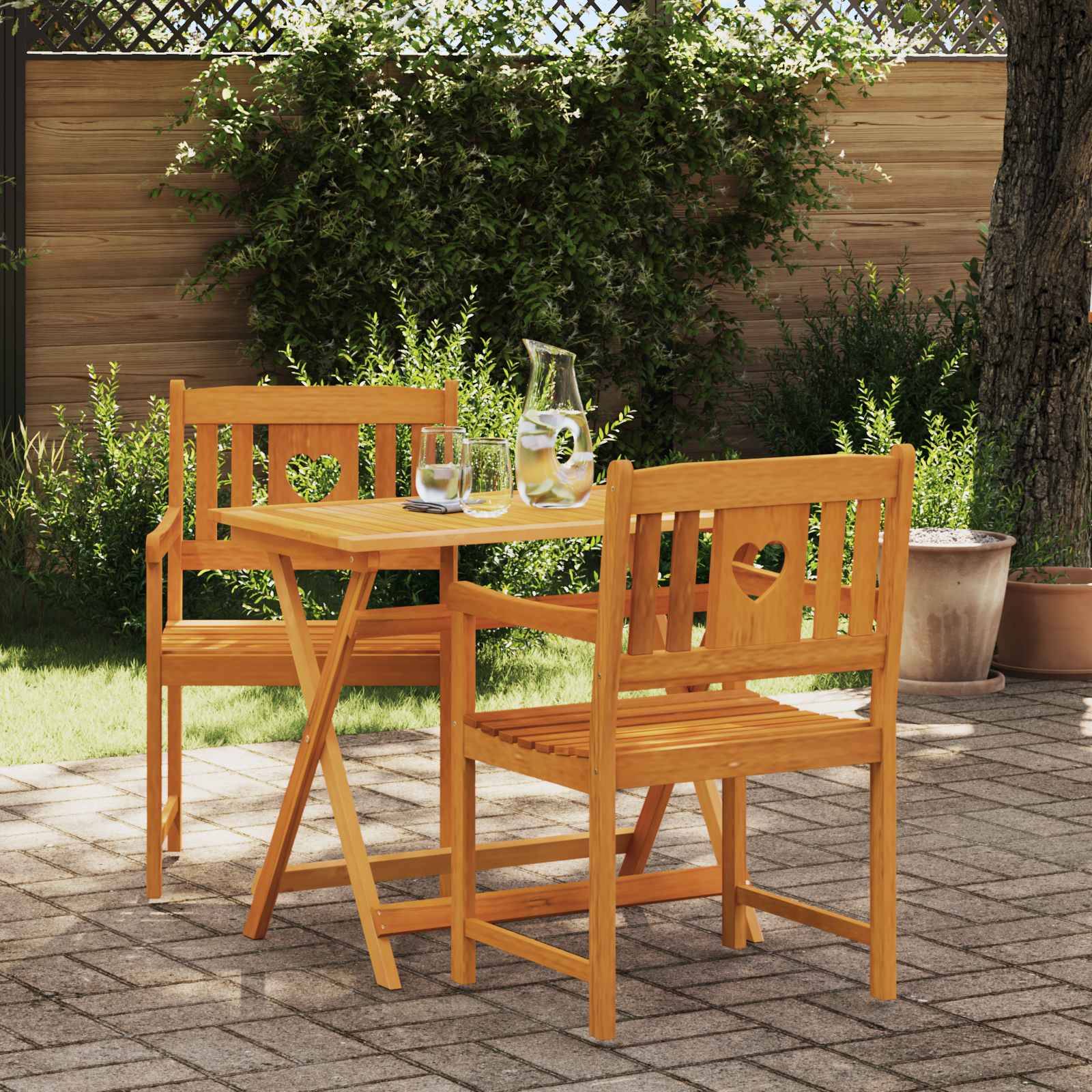 vidaXL Bank Outdoor 2 pcs Natur 56 x 55,5 x 90 cm Massivholz Akazie